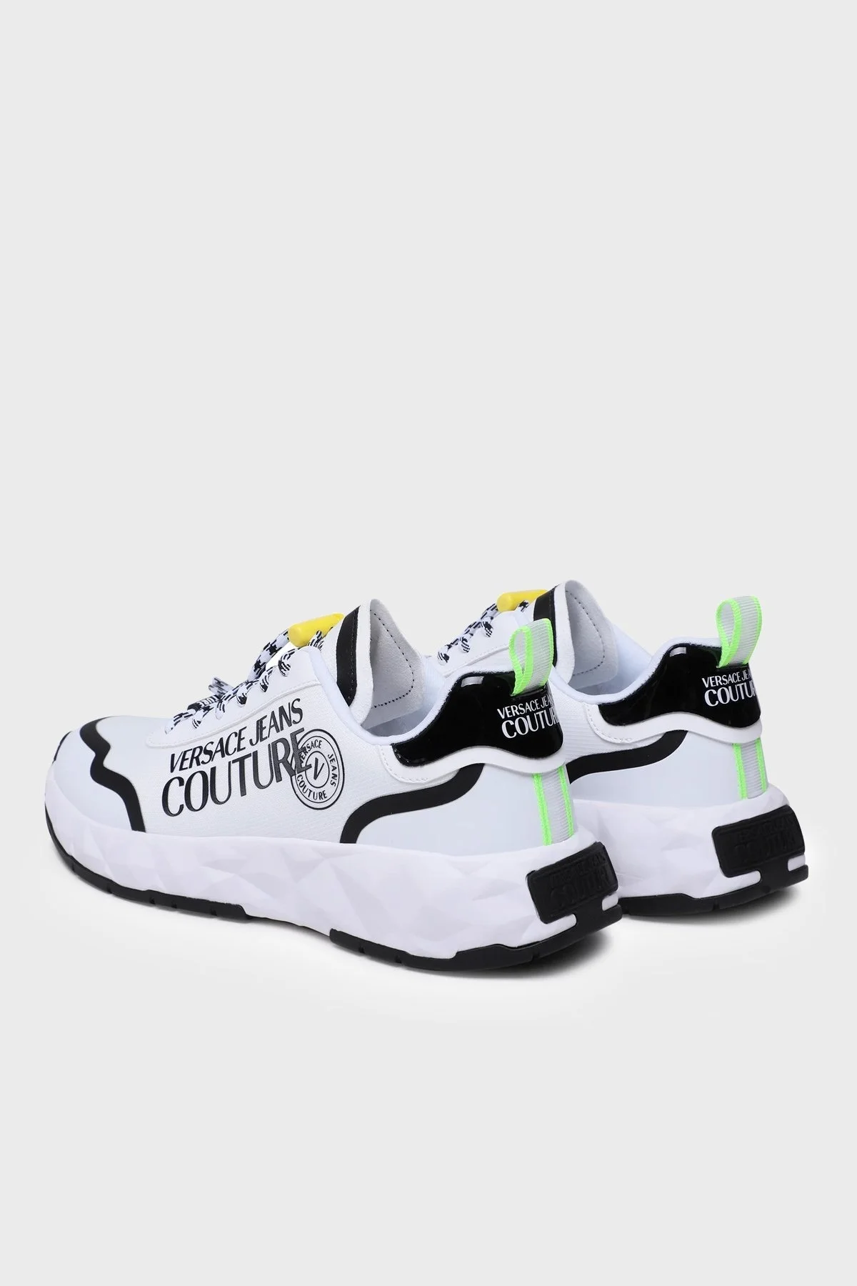 Versace Jeans Couture Logolu Kalın Tabanlı Sneaker Erkek Ayakkabı 74YA3SBA ZS695 L02 BEYAZ-SİYAH - 2