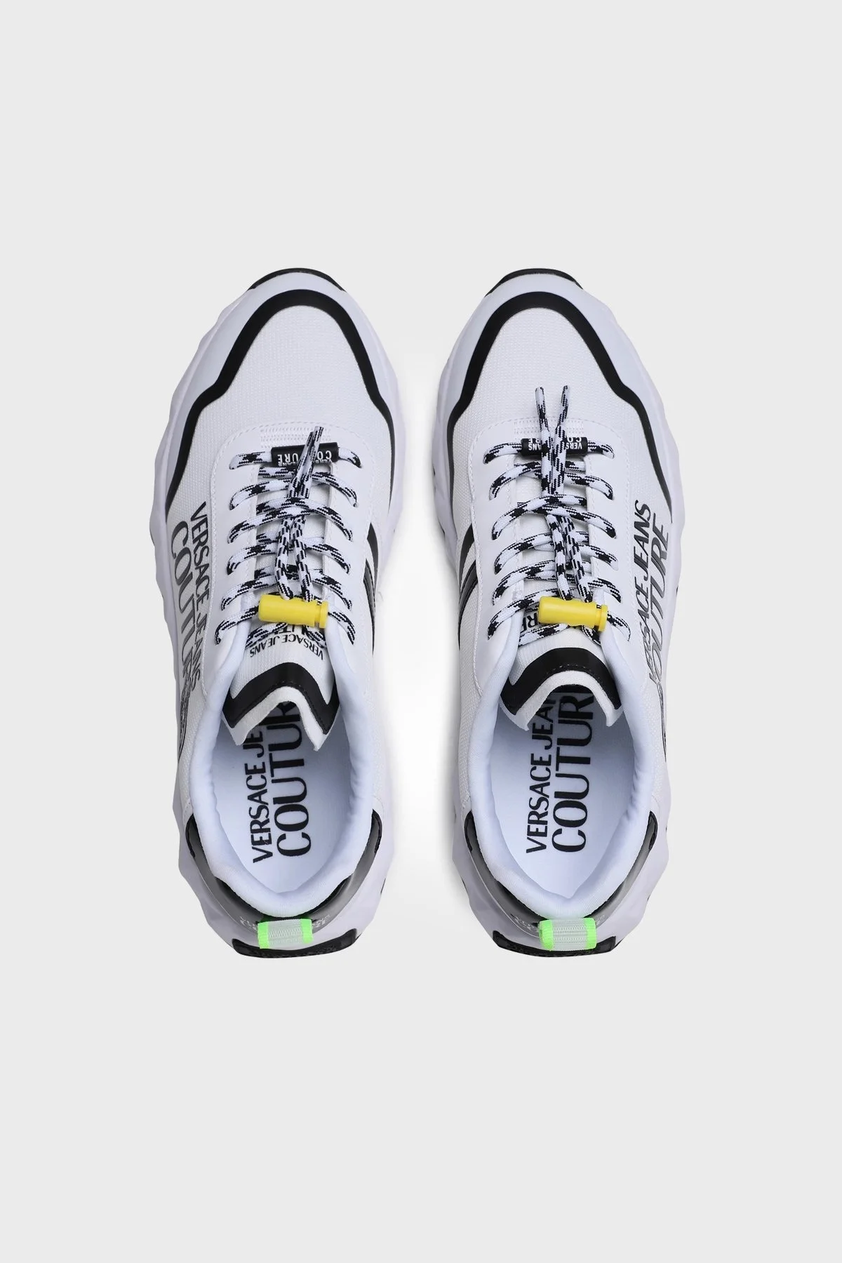 Versace Jeans Couture Logolu Kalın Tabanlı Sneaker Erkek Ayakkabı 74YA3SBA ZS695 L02 BEYAZ-SİYAH - 4
