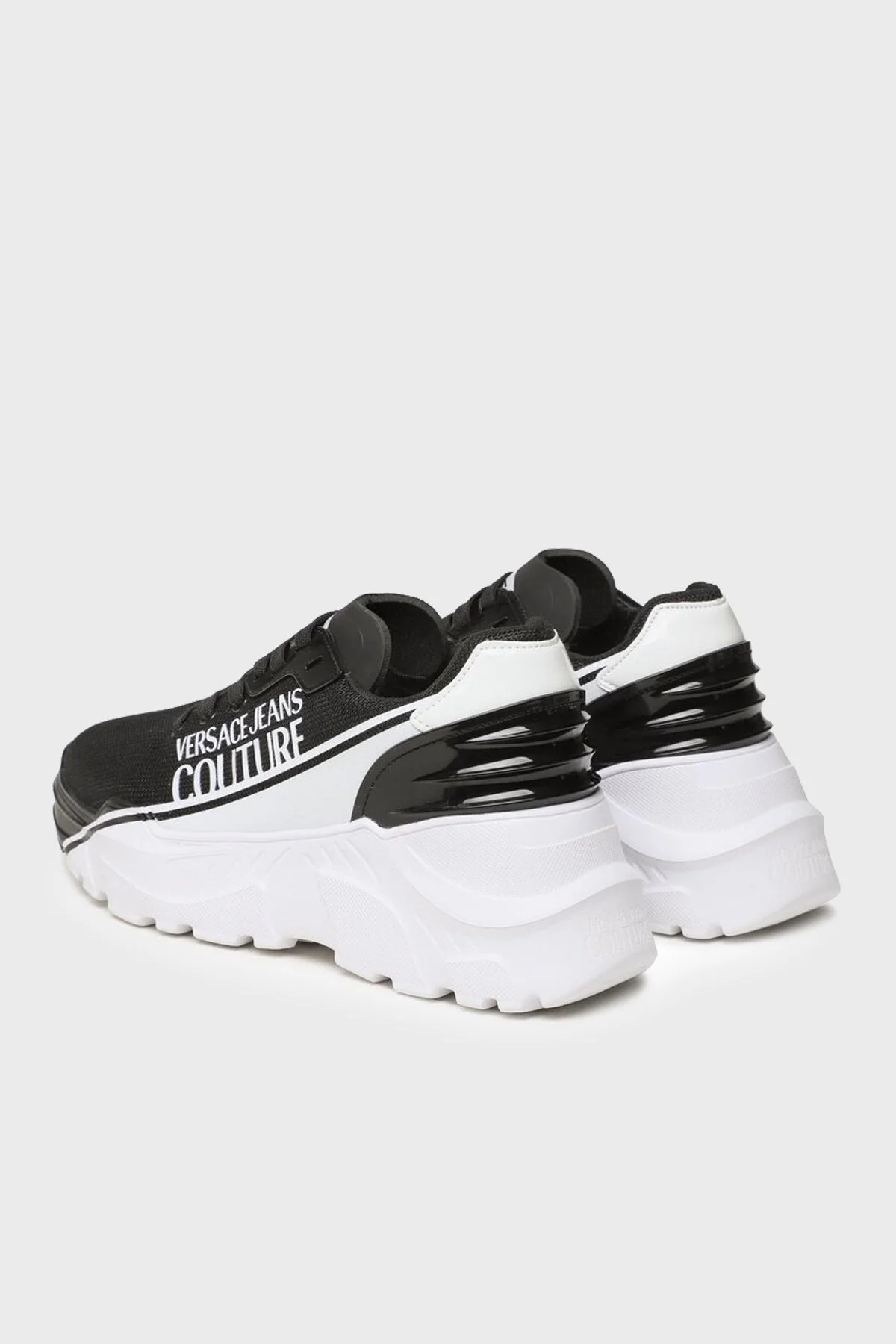 Versace Jeans Couture Logolu Kalın Tabanlı Sneaker Erkek Ayakkabı 74YA3SCC ZS699 L01 BEYAZ-SİYAH - 3
