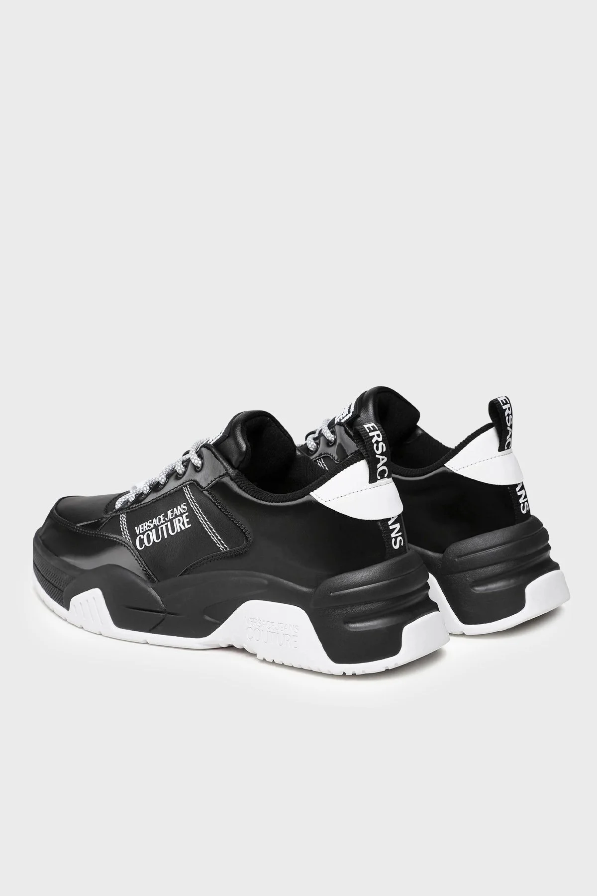 Versace Jeans Couture Logolu Kalın Tabanlı Sneaker Erkek Ayakkabı 74YA3SF1 ZS701 899 SİYAH - 2