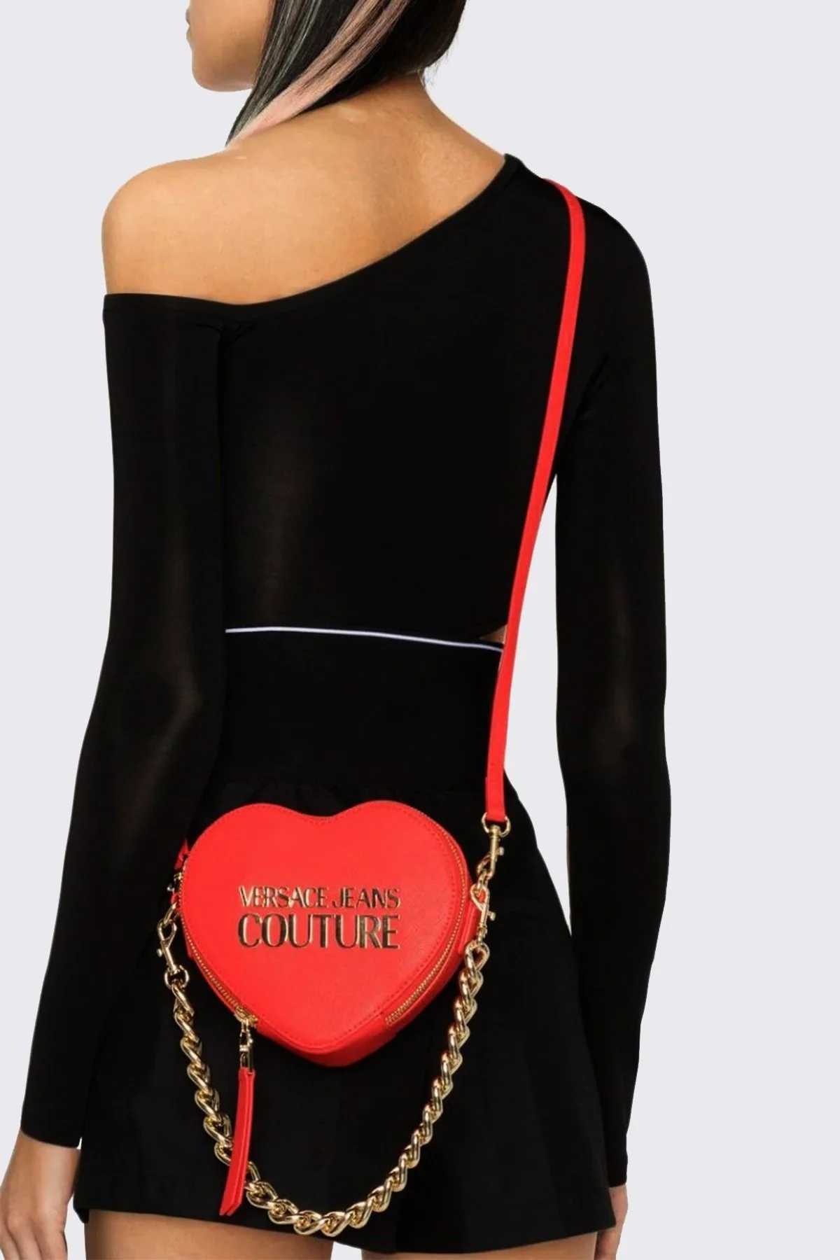 Versace Jeans Couture Logolu Kalp Model Zincir Askılı Bayan Çanta 75VA4BL6 ZS467 514 KIRMIZI - 3