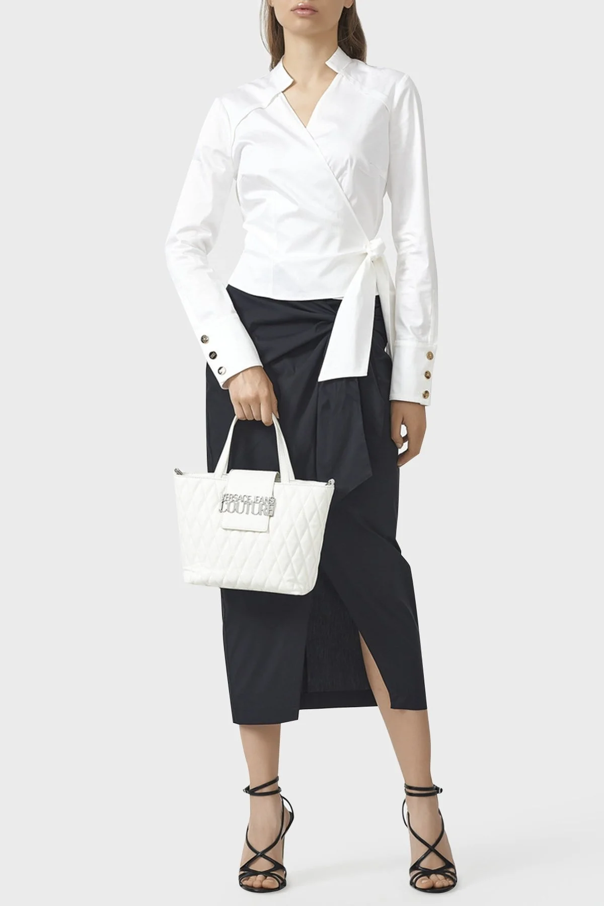 Versace Jeans Couture Logolu Kapitone Bayan Çanta 74VA4BBA ZS409 003 BEYAZ - 2