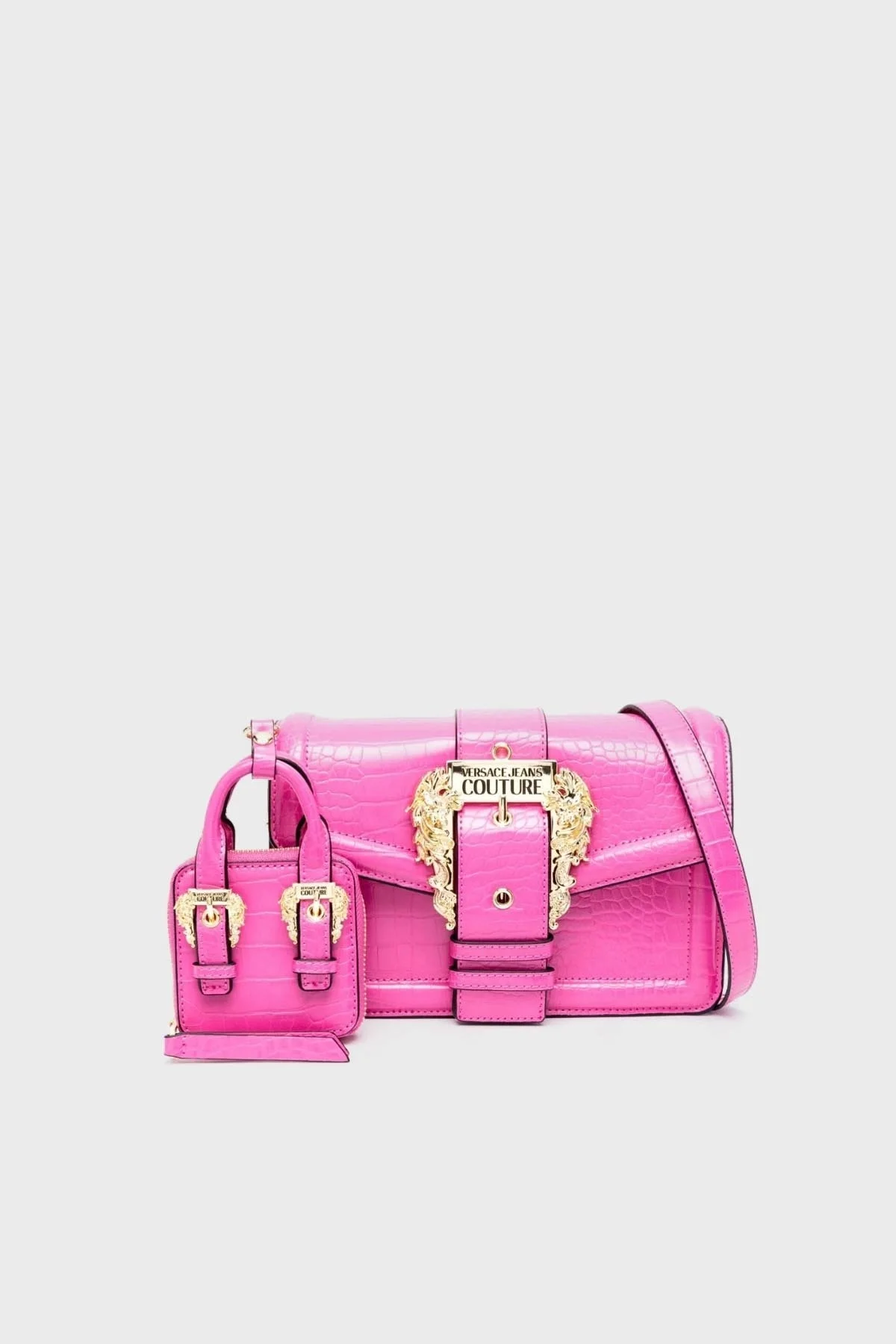 Versace Jeans Couture Logolu Mini Cüzdanlı Çıkarılabilir Omuz Askılı Bayan Çanta 74VA4BF1 ZS578 406 PEMBE - 1