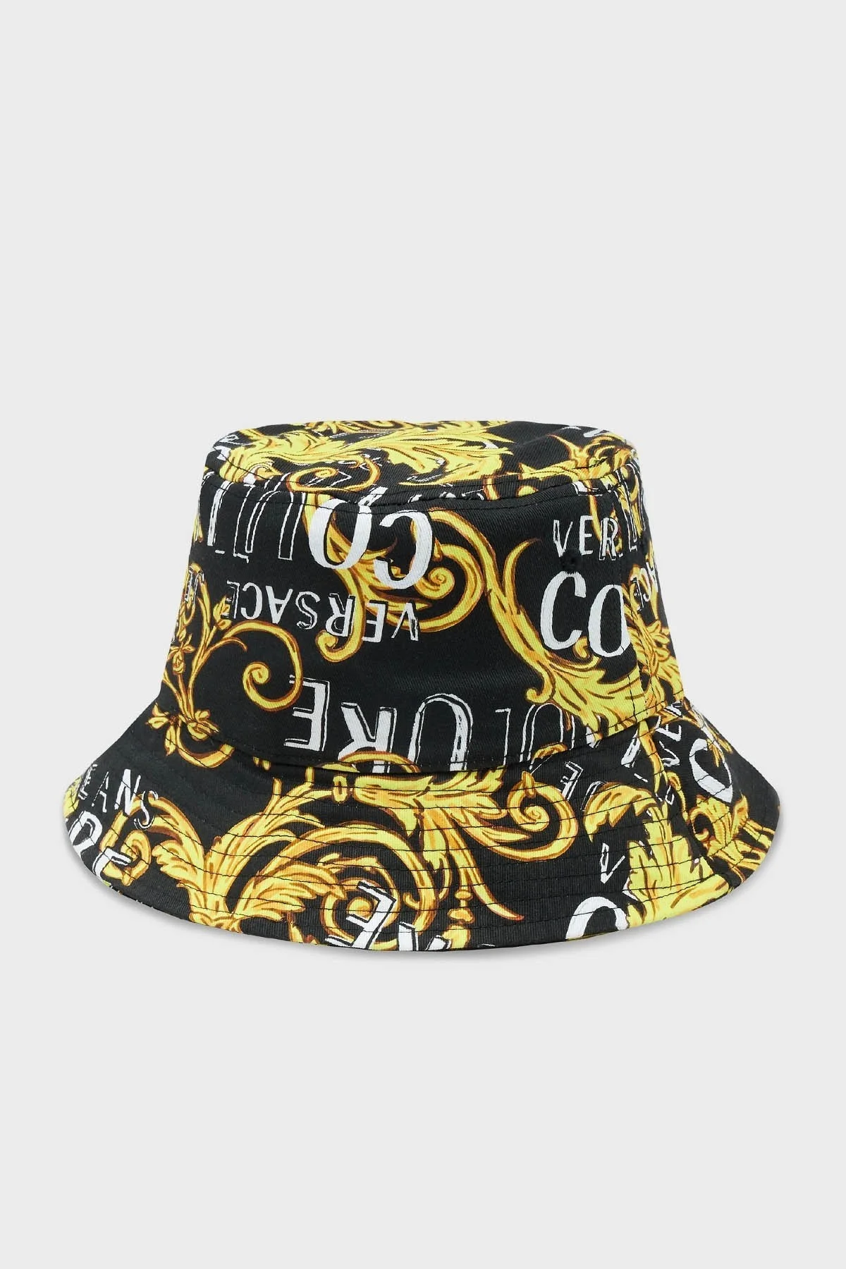 Versace Jeans Couture Logolu Pamuklu Bucket Erkek Şapka 74YAZK06 ZG162 G89 SİYAH-GOLD - 2