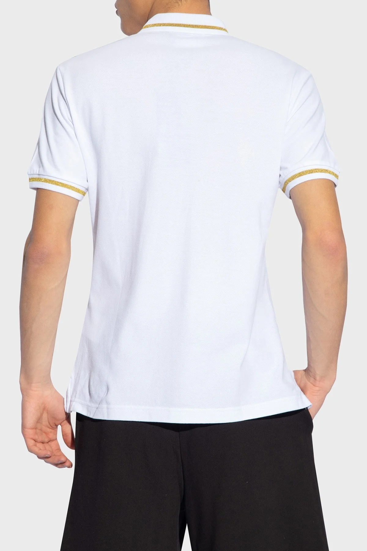 Versace Jeans Couture Logolu Pamuklu Regular Fit Erkek Polo Yaka T Shirt 76GAGT02 CJ01T G03 BEYAZ - 2