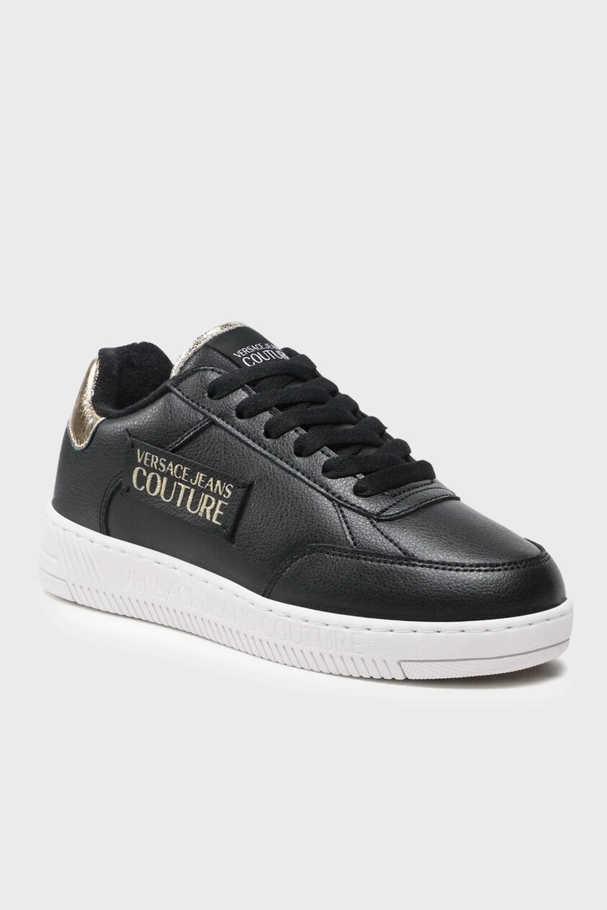 Versace Jeans Couture Logolu Sneaker Bayan Ayakkabı 74VA3SJ5 ZP207 G89 SİYAH - 4
