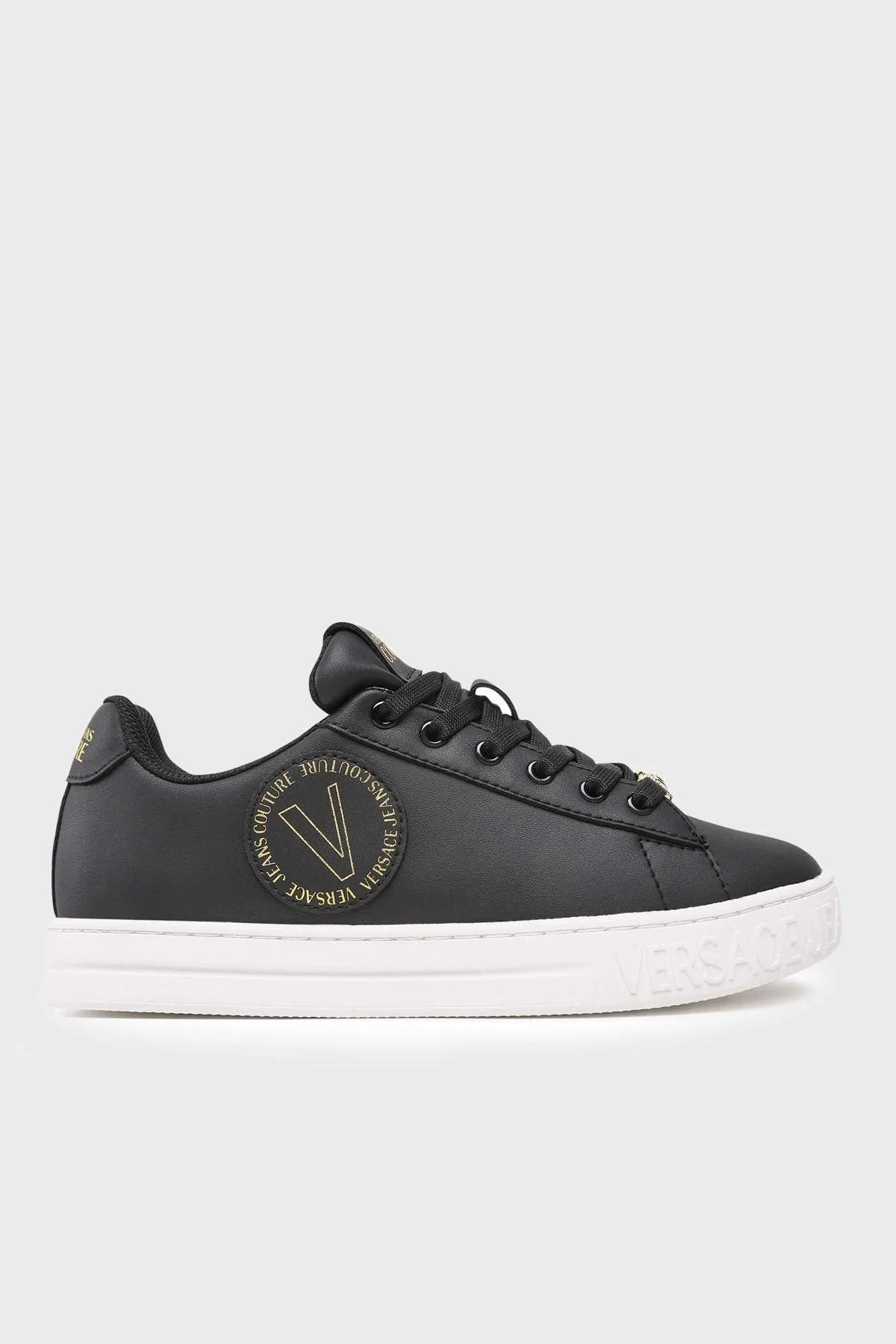 Versace Jeans Couture Logolu Sneaker Bayan Ayakkabı 74VA3SK3 ZP236 G89 SİYAH - 1