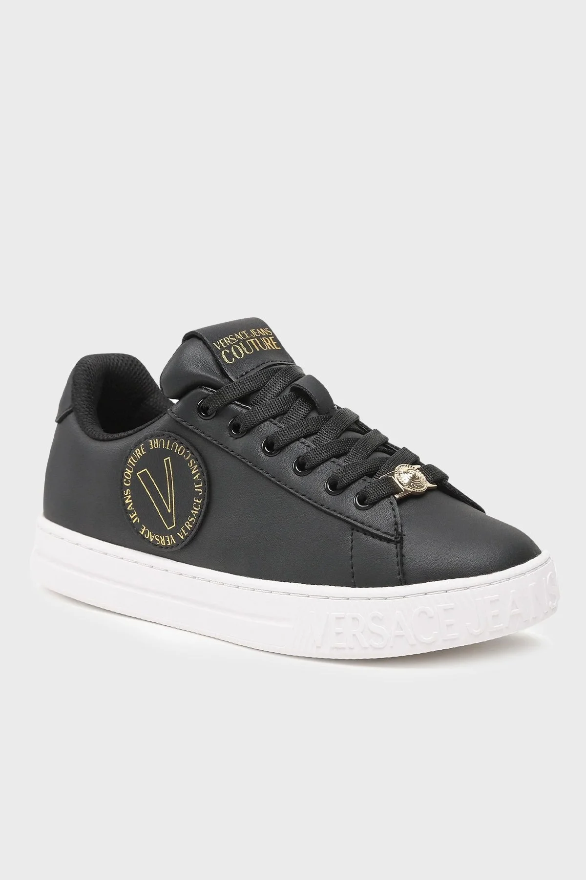 Versace Jeans Couture Logolu Sneaker Bayan Ayakkabı 74VA3SK3 ZP236 G89 SİYAH - 2