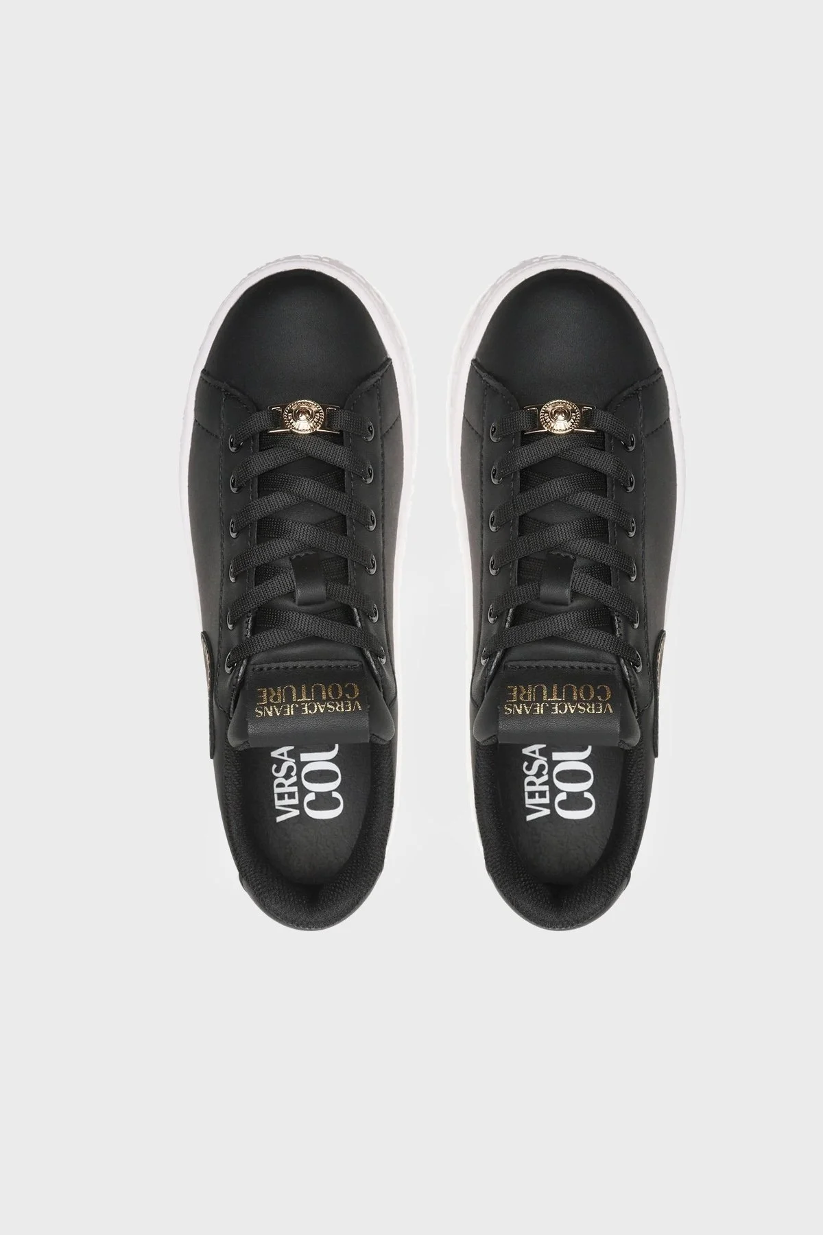 Versace Jeans Couture Logolu Sneaker Bayan Ayakkabı 74VA3SK3 ZP236 G89 SİYAH - 5