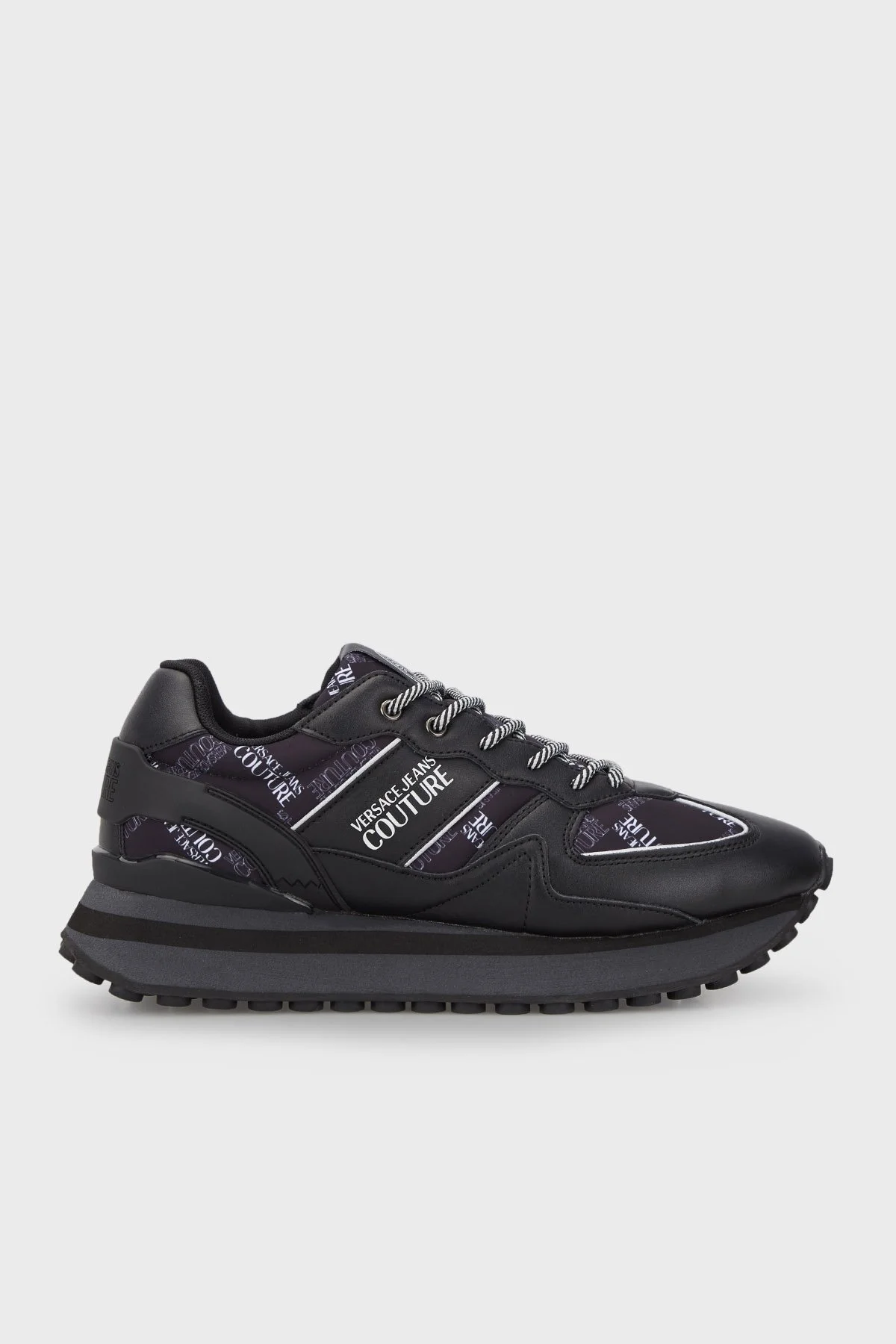 Versace Jeans Couture Logolu Sneaker Erkek Ayakkabı 73YA3SE5 ZP144 899 SİYAH - 1