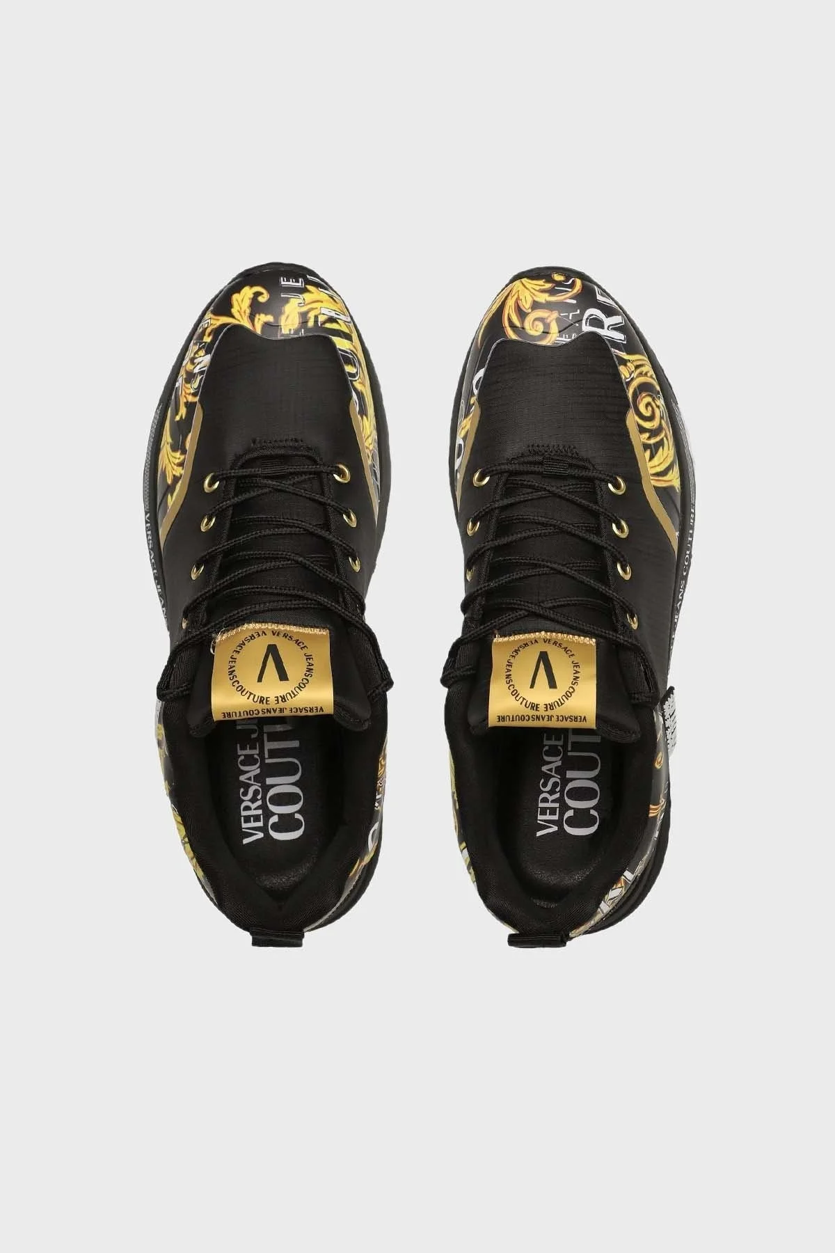 Versace Jeans Couture Logolu Sneaker Erkek Ayakkabı 74YA3SA2 ZS656 G89 SİYAH - 5