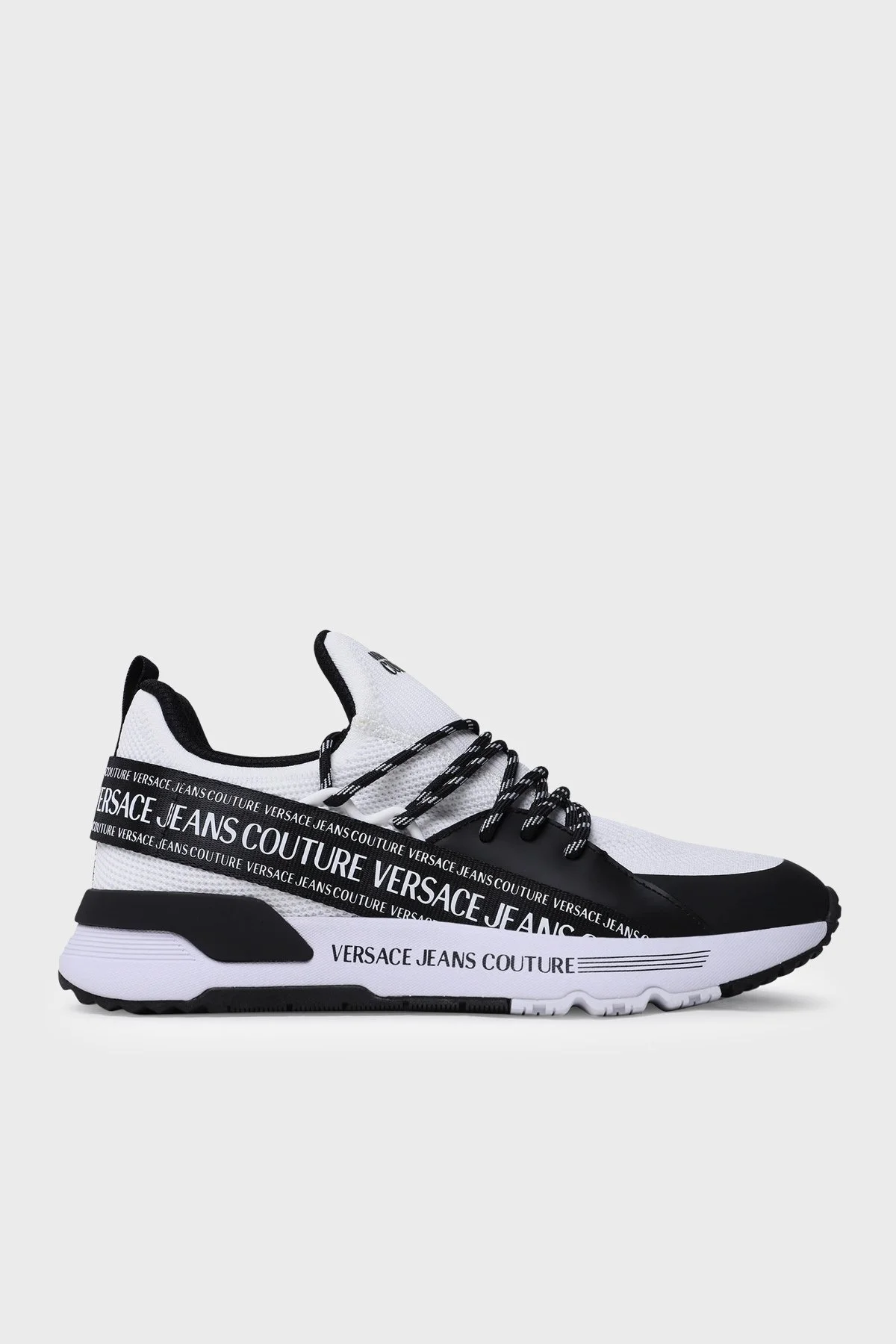 Versace Jeans Couture Logolu Sneaker Erkek Ayakkabı 74YA3SA3 ZS446 L02 BEYAZ-SİYAH - 1
