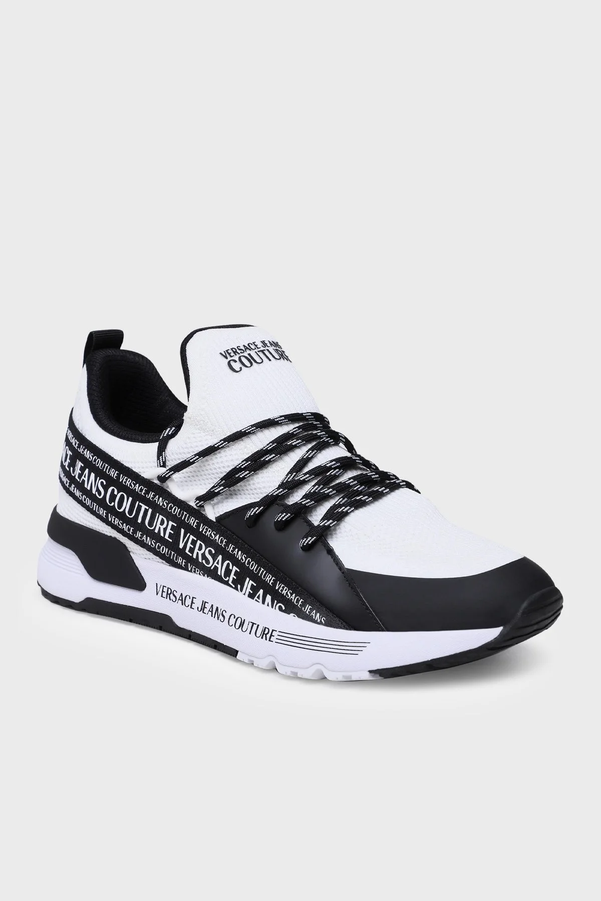 Versace Jeans Couture Logolu Sneaker Erkek Ayakkabı 74YA3SA3 ZS446 L02 BEYAZ-SİYAH - 2