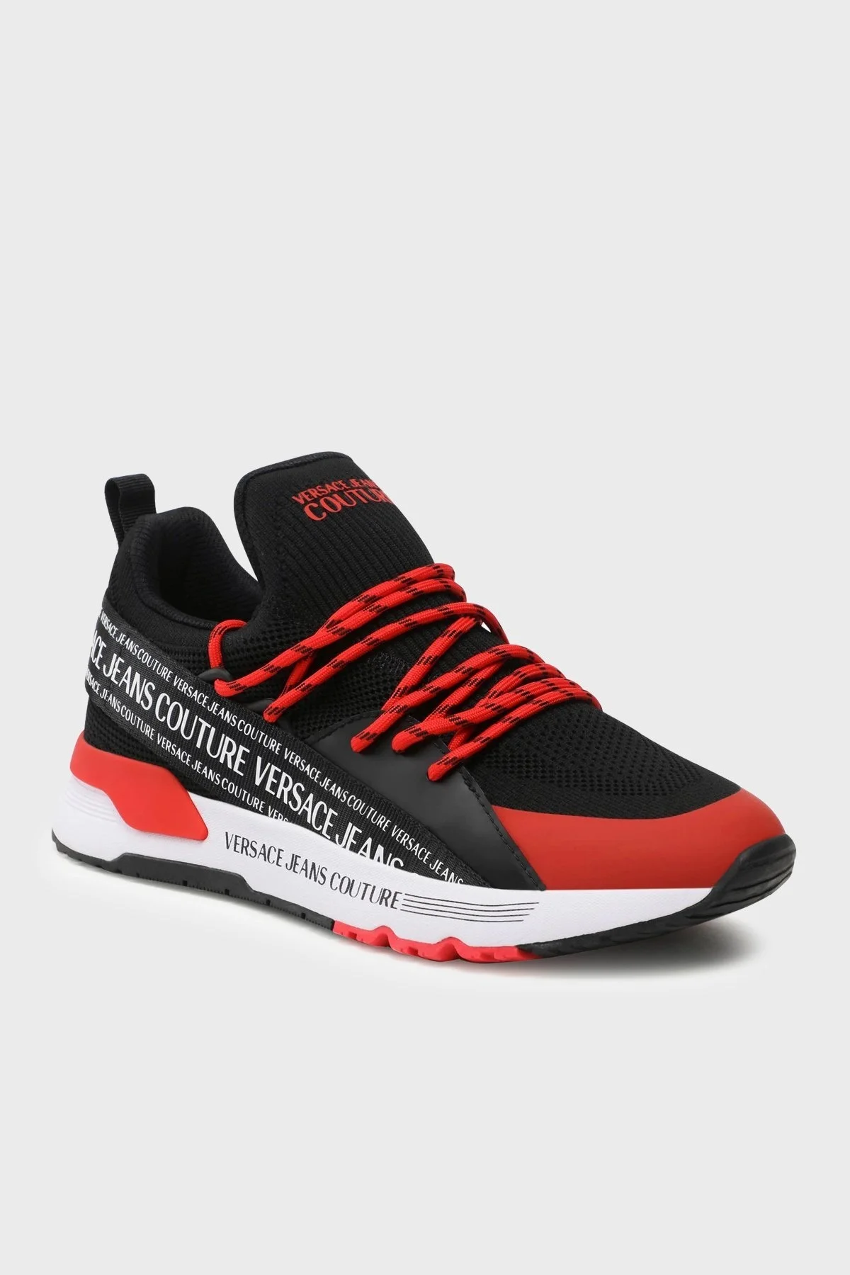 Versace Jeans Couture Logolu Sneaker Erkek Ayakkabı 74YA3SA3 ZS446 PV8 SİYAH-KIRMIZI - 2