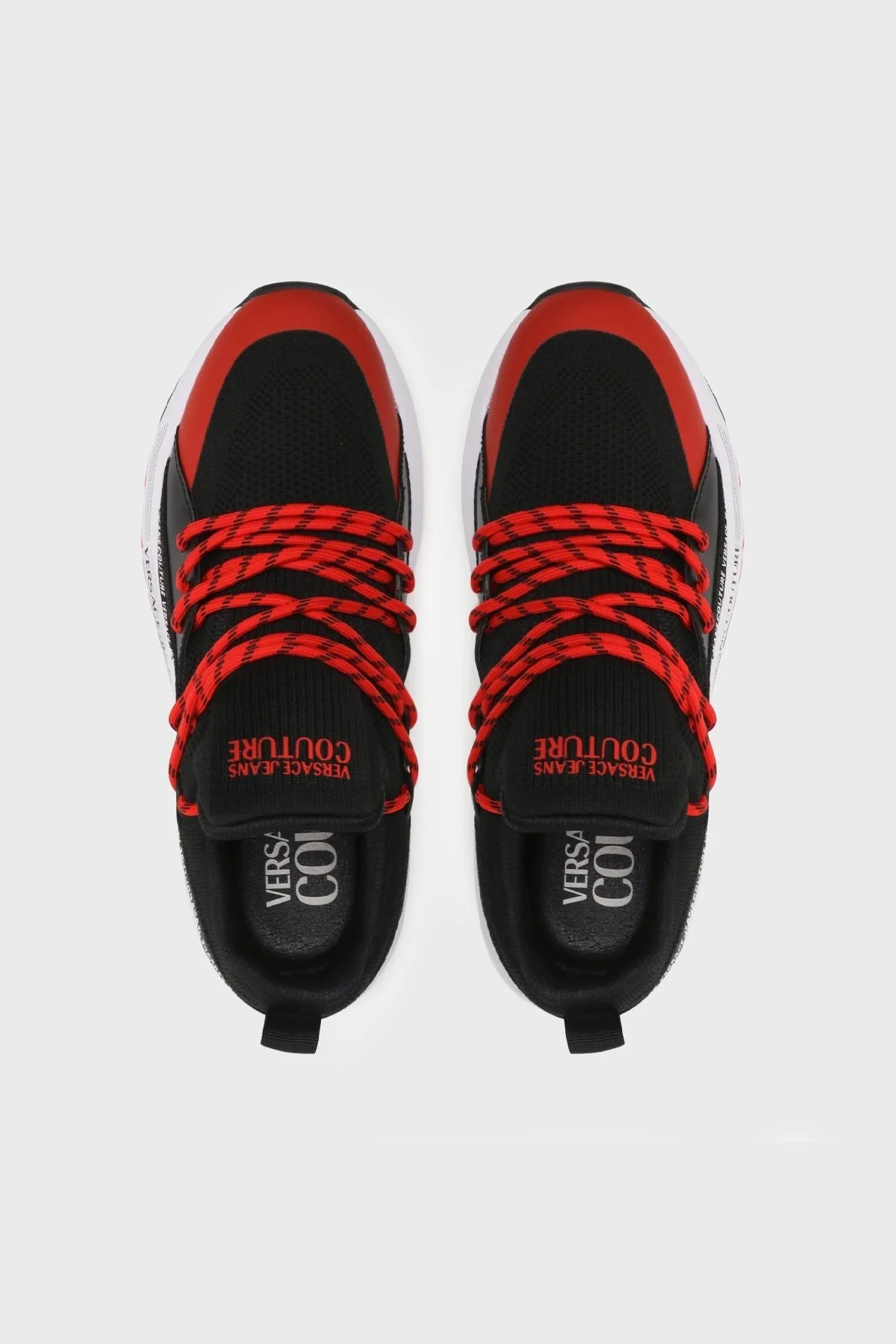 Versace Jeans Couture Logolu Sneaker Erkek Ayakkabı 74YA3SA3 ZS446 PV8 SİYAH-KIRMIZI - 5