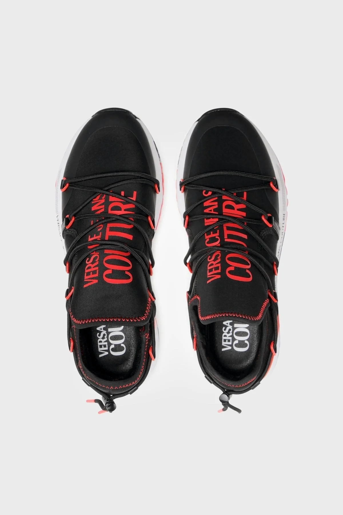 Versace Jeans Couture Logolu Sneaker Erkek Ayakkabı 74YA3SA6 ZS447 PV8 SİYAH-KIRMIZI - 5