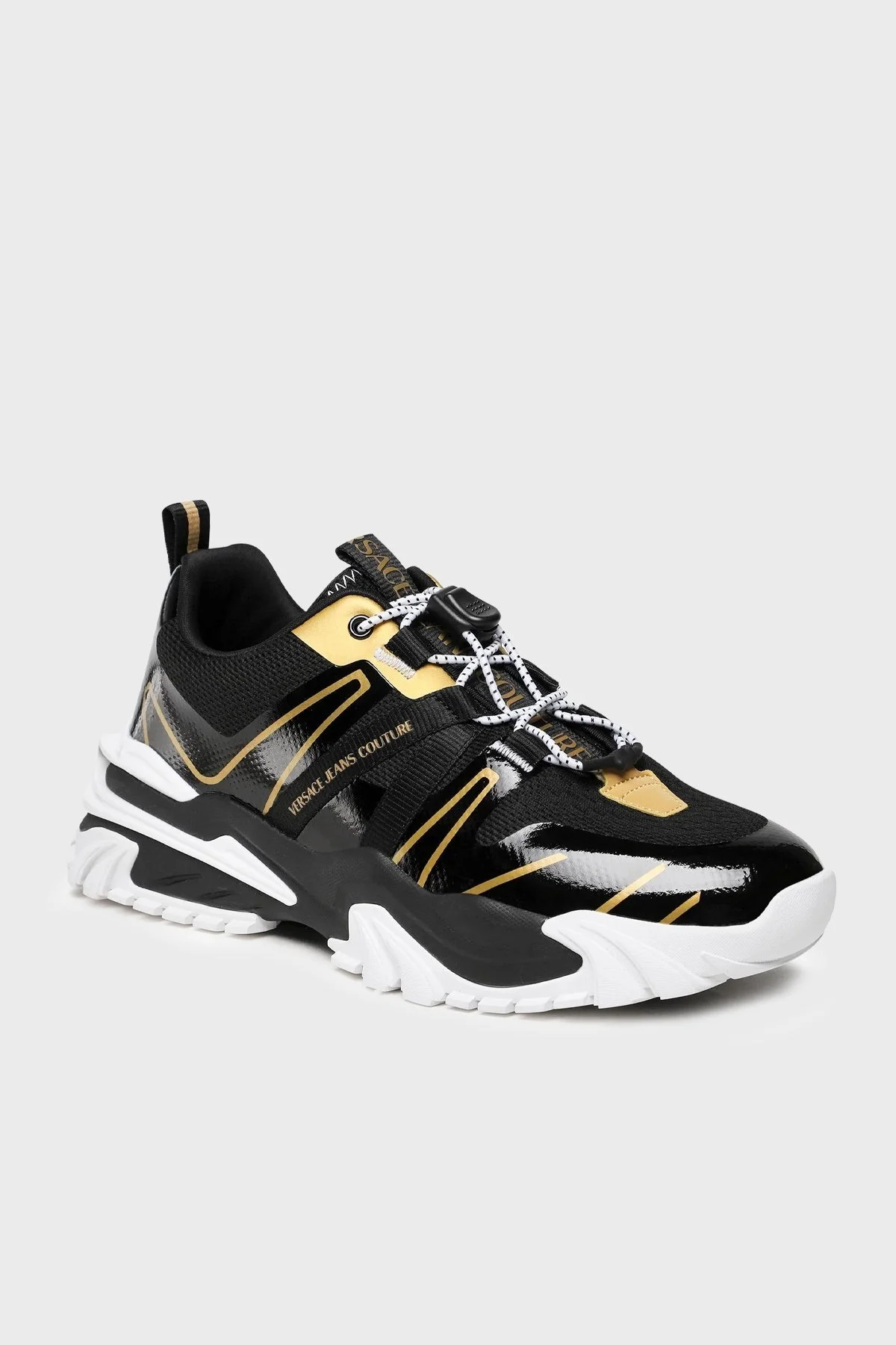 Versace Jeans Couture Logolu Sneaker Erkek Ayakkabı 74YA3SI7 ZS710 G89 SİYAH-GOLD - 2