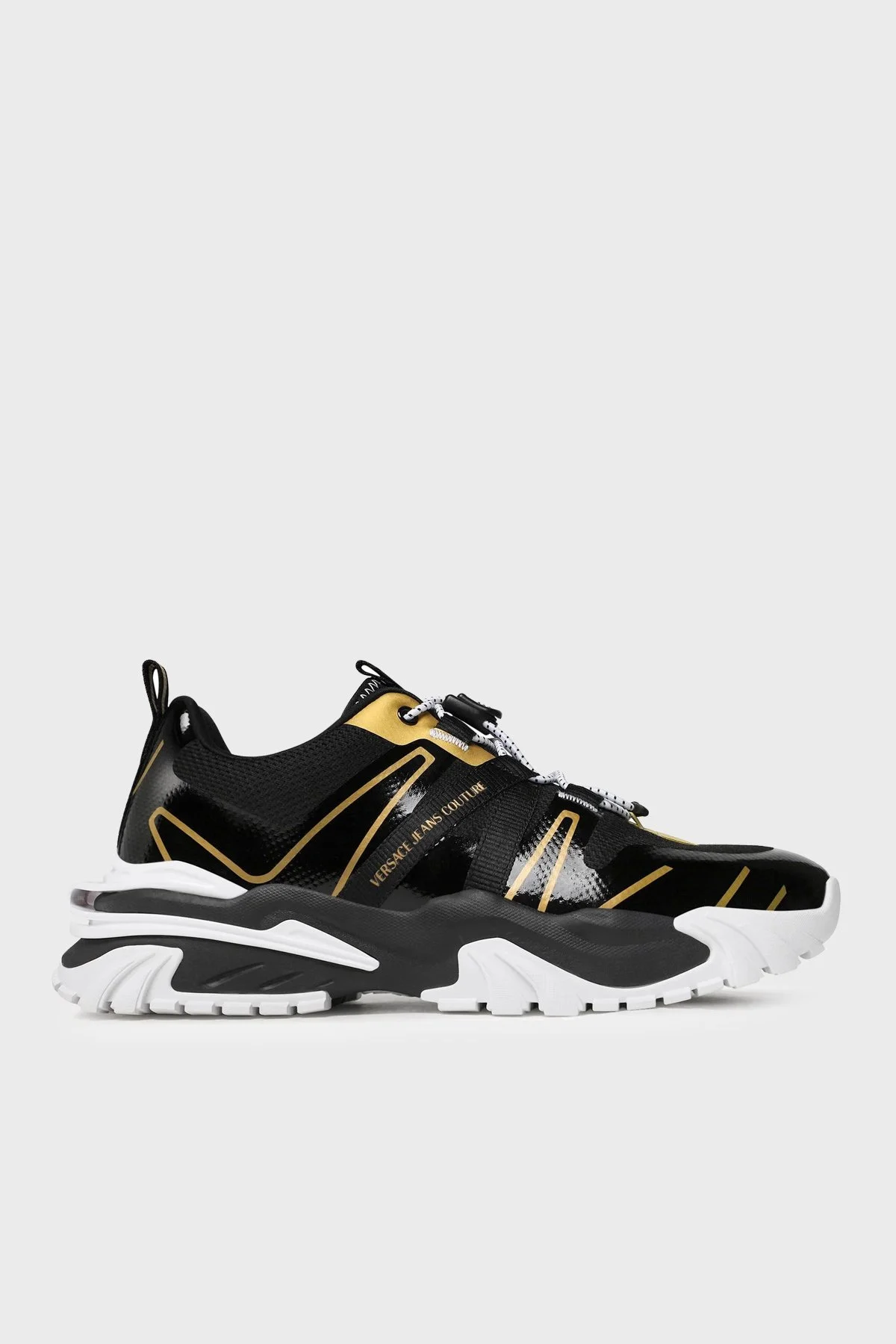 Versace Jeans Couture Logolu Sneaker Erkek Ayakkabı 74YA3SI7 ZS710 G89 SİYAH-GOLD - 1