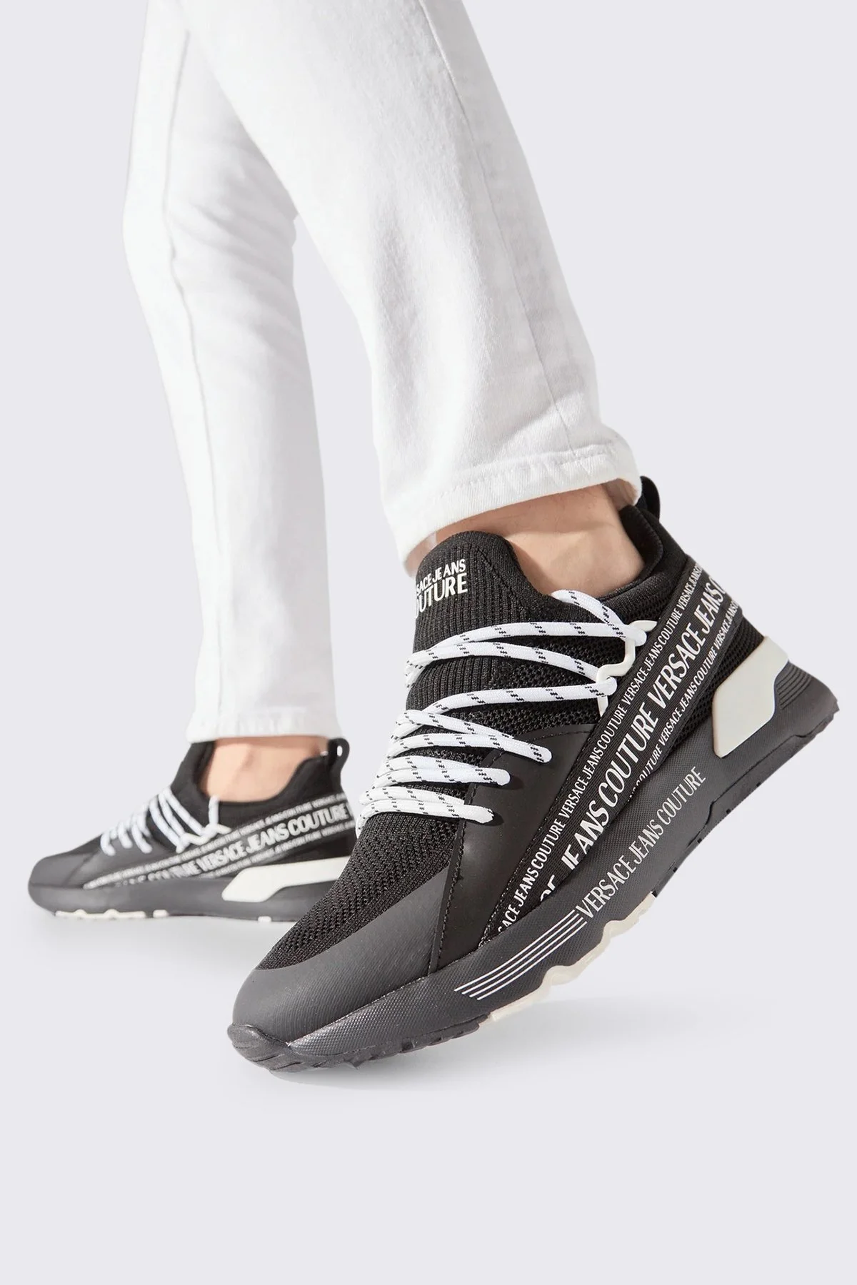 Versace Jeans Couture Logolu Sneaker Erkek Ayakkabı 75YA3SA3 ZS917 899 SİYAH - 2