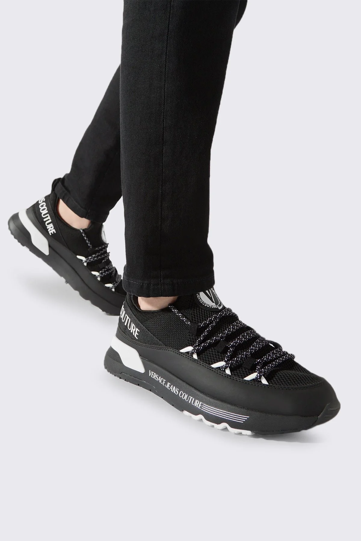 Versace Jeans Couture Logolu Sneaker Erkek Ayakkabı 75YA3SA5 ZS914 899 SİYAH - 2