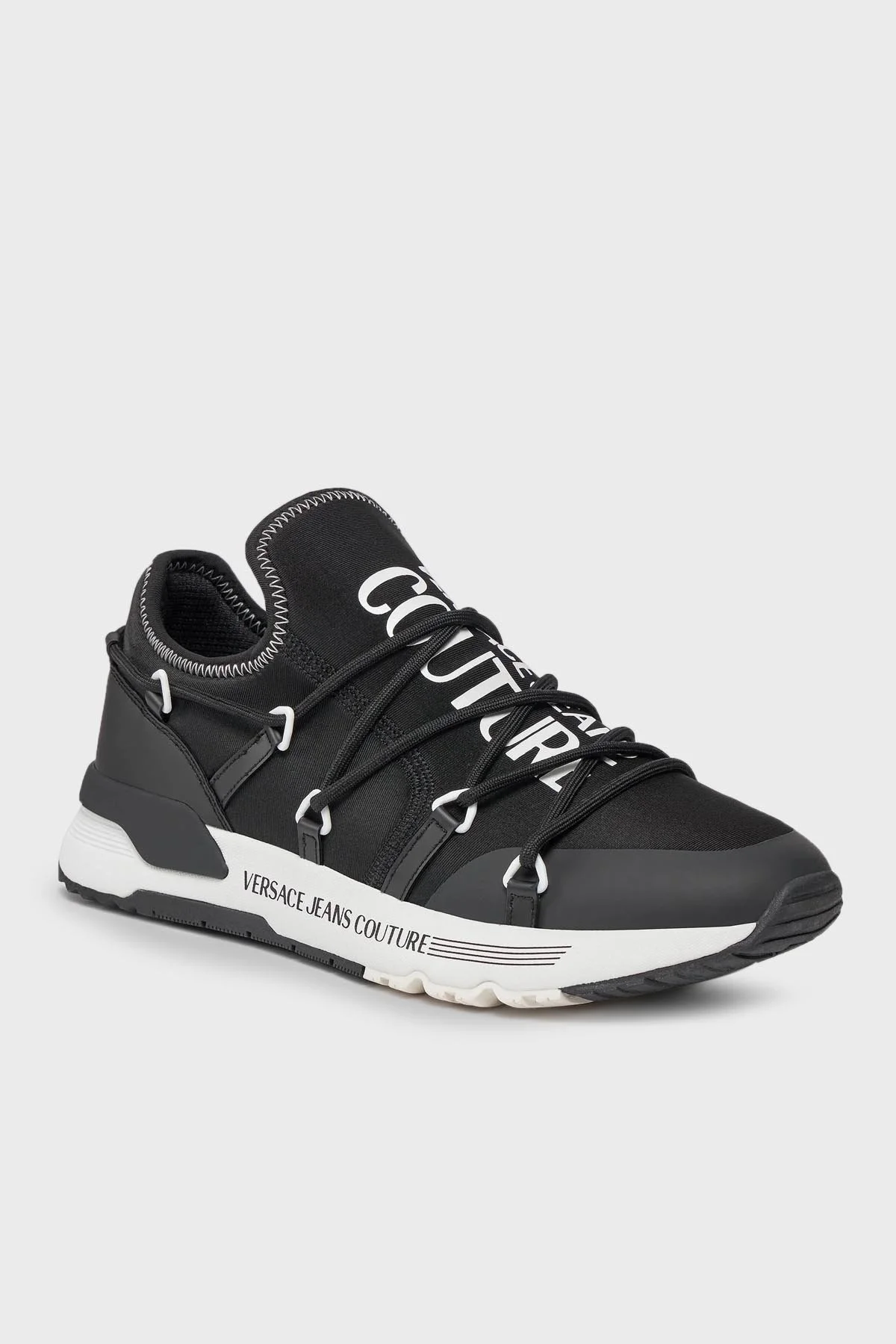 Versace Jeans Couture Logolu Sneaker Erkek Ayakkabı 75YA3SA6 ZS915 L01 SİYAH - 3