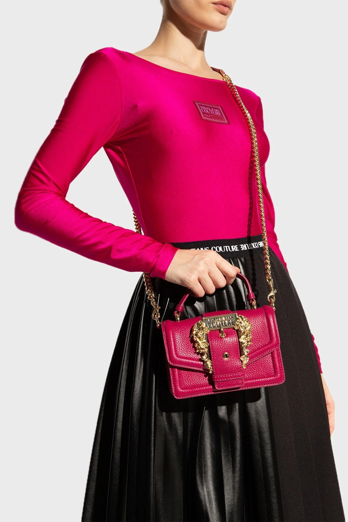 Versace Jeans Couture Logolu Zincir Askılı Bayan Çanta 73VA4BF6 ZS413 538 FUŞYA - 2
