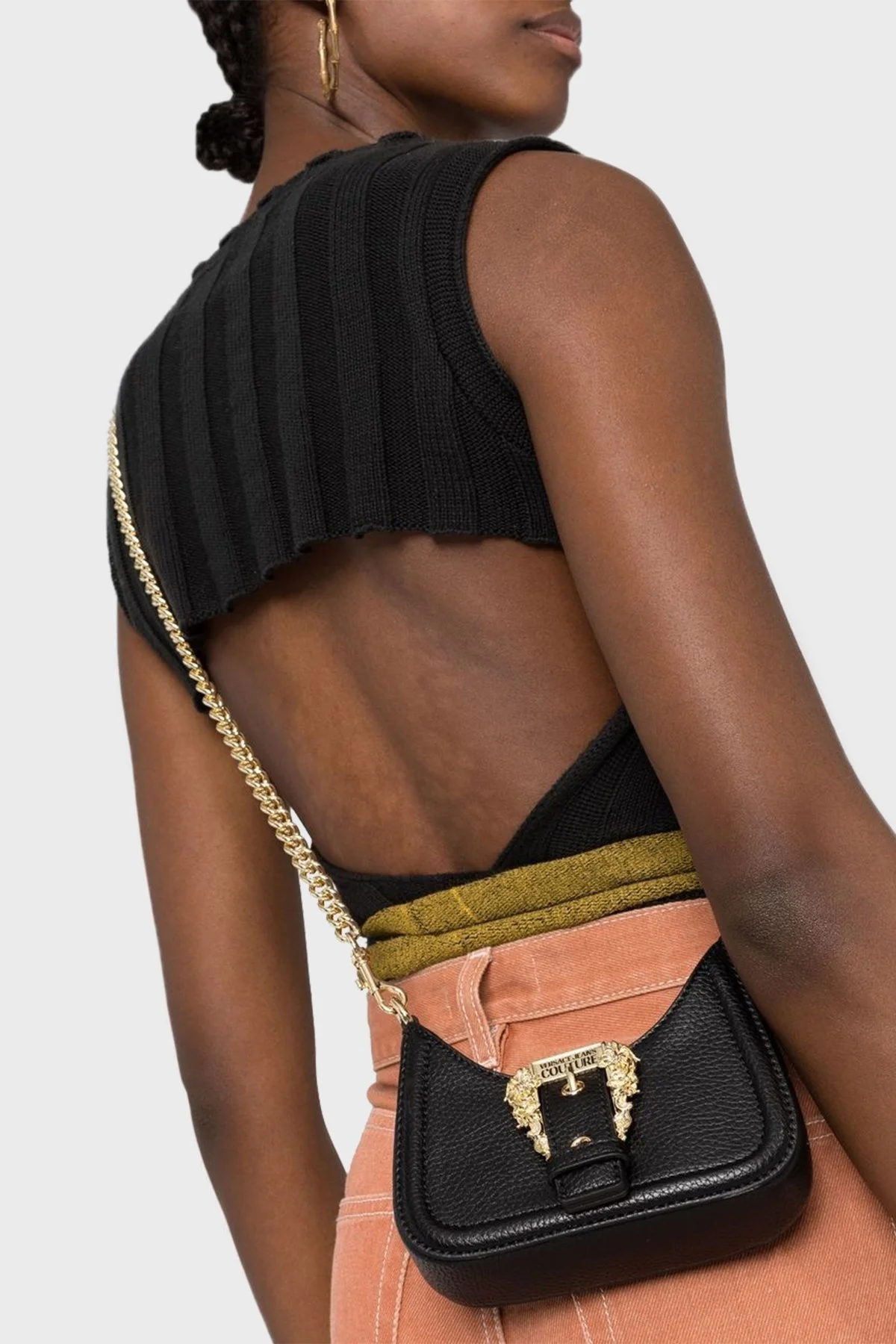 Versace Jeans Couture Logolu Zincir Askılı Bayan Çanta 73VA4BFV ZS413 899 SİYAH - 2