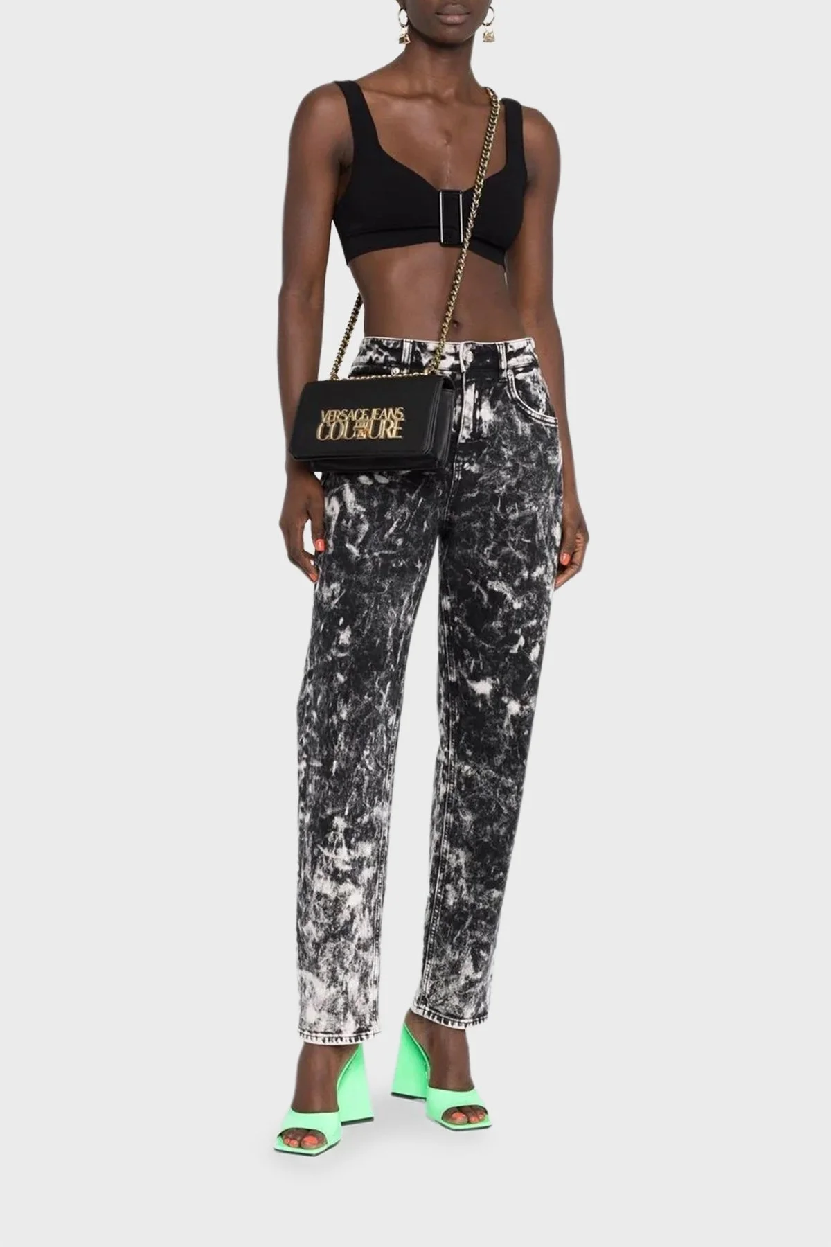 Versace Jeans Couture Logolu Zincir Askılı Bayan Çanta 73VA4BL1 ZS412 899 SİYAH - 2