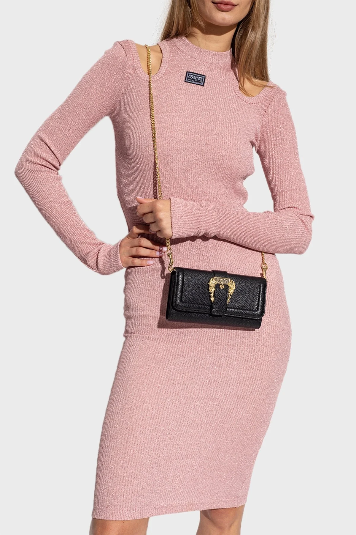 Versace Jeans Couture Logolu Zincir Askılı Bayan Çanta 73VA5PF3 ZS413 899 SİYAH - 2