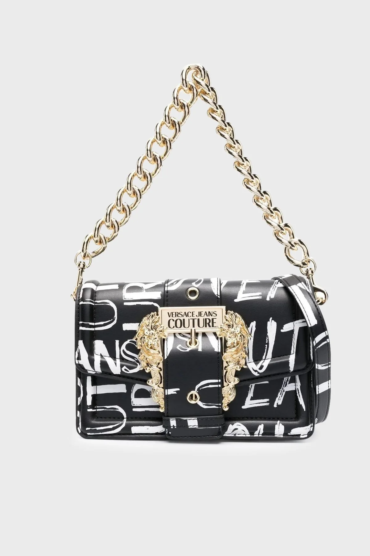 Versace Jeans Couture Logolu Zincir Askılı Bayan Çanta 74VA4BFC ZS610 L01 SİYAH-BEYAZ - 1