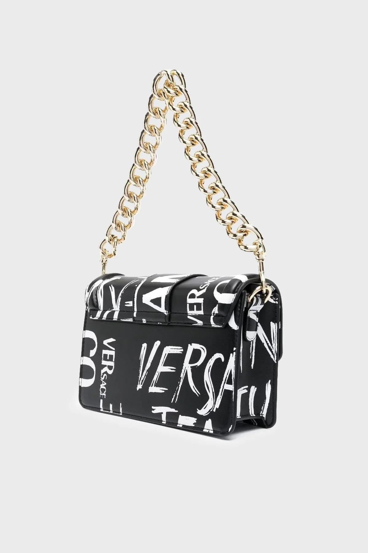 Versace Jeans Couture Logolu Zincir Askılı Bayan Çanta 74VA4BFC ZS610 L01 SİYAH-BEYAZ - 4