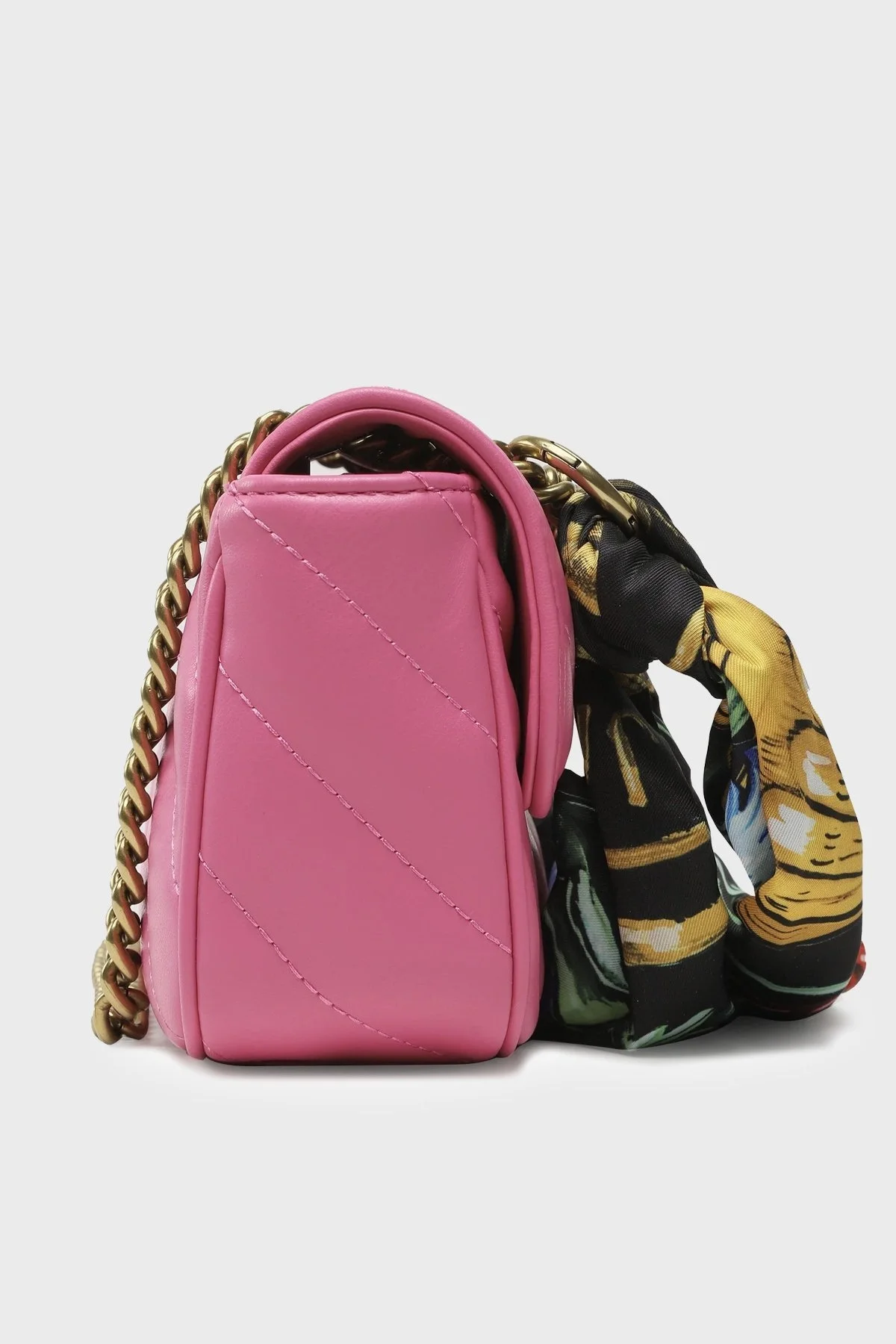 Versace Jeans Couture Logolu Zincir Askılı Fularlı Kapitone Bayan Çanta 74VA4BA1 ZS409 406 FUŞYA - 3