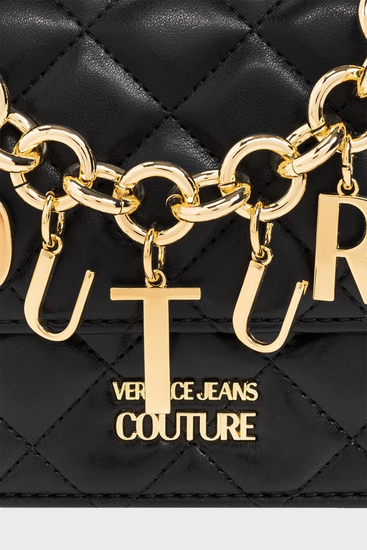 Versace Jeans Couture Logolu Zincir Askılı Kapitone Bayan Çanta 73VA4BC1 ZS409 899 SİYAH - 6