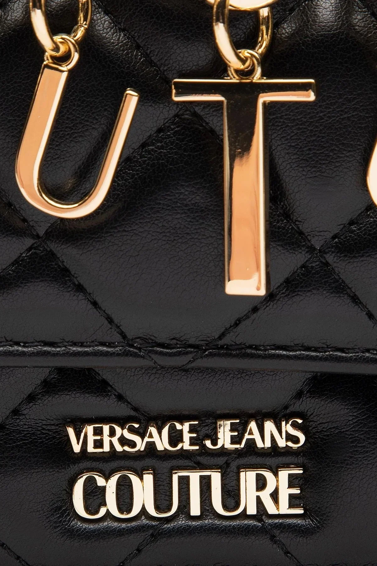 Versace Jeans Couture Logolu Zincir Askılı Kapitone Bayan Çanta 73VA4BC2 ZS409 899 SİYAH - 5