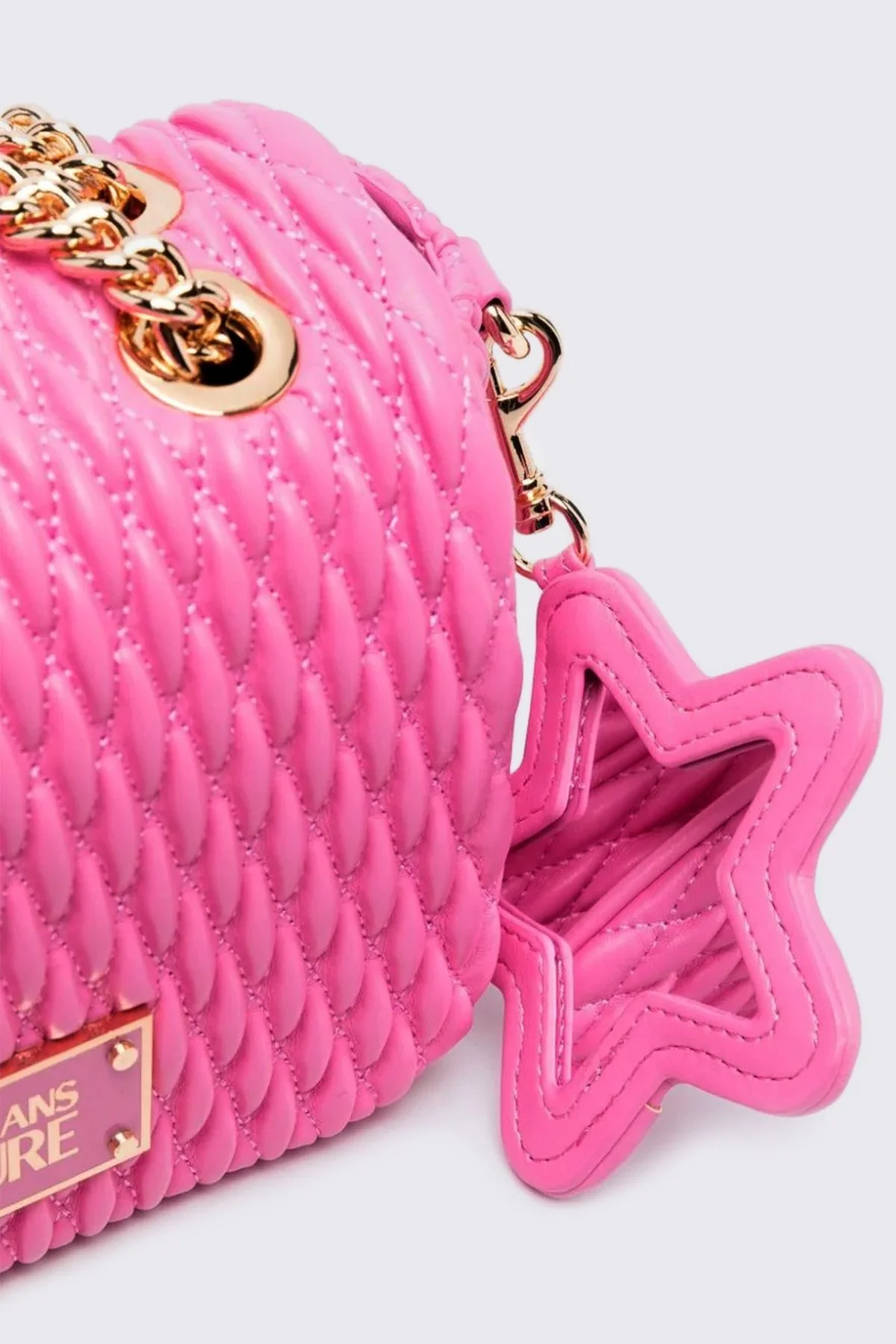 Versace Jeans Couture Logolu Zincir Askılı Kapitone Bayan Çanta 75VA4BO5 ZS818 461 PEMBE - 4