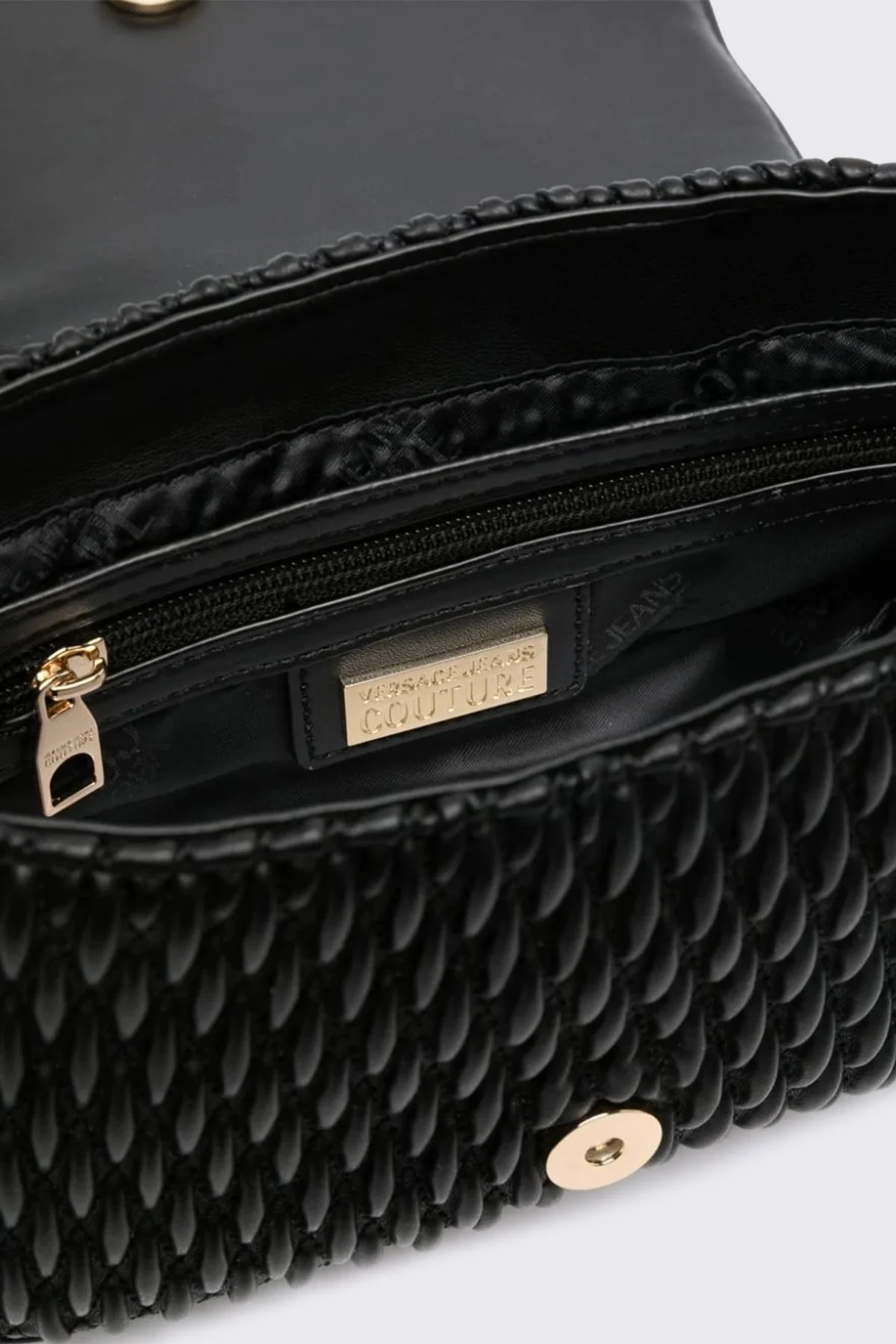 Versace Jeans Couture Logolu Zincir Askılı Kapitone Bayan Çanta 75VA4BO5 ZS818 899 SİYAH - 5