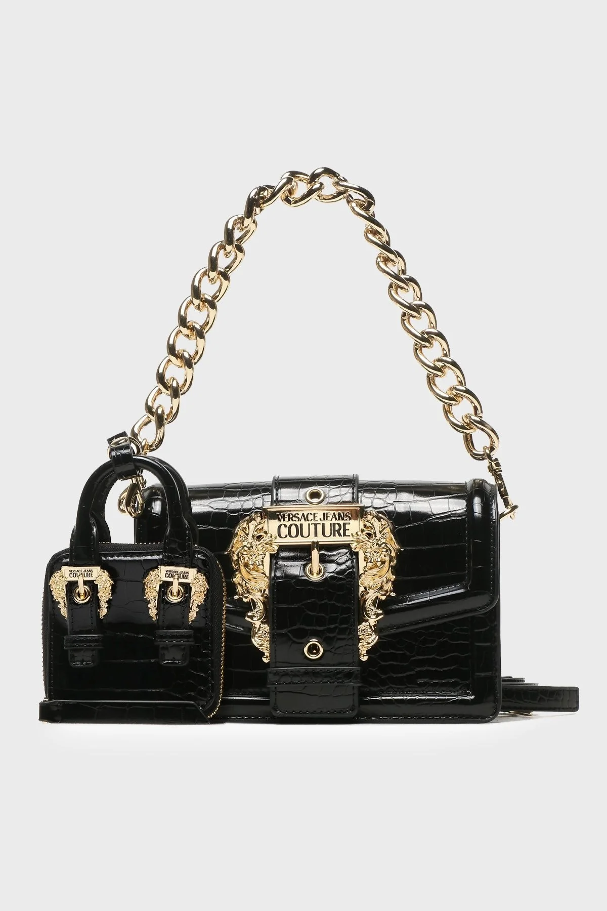 Versace Jeans Couture Mini Cüzdanlı Çıkarılabilir Omuz Askılı Bayan Çanta 74VA4BF CZS578 899 SİYAH - 1