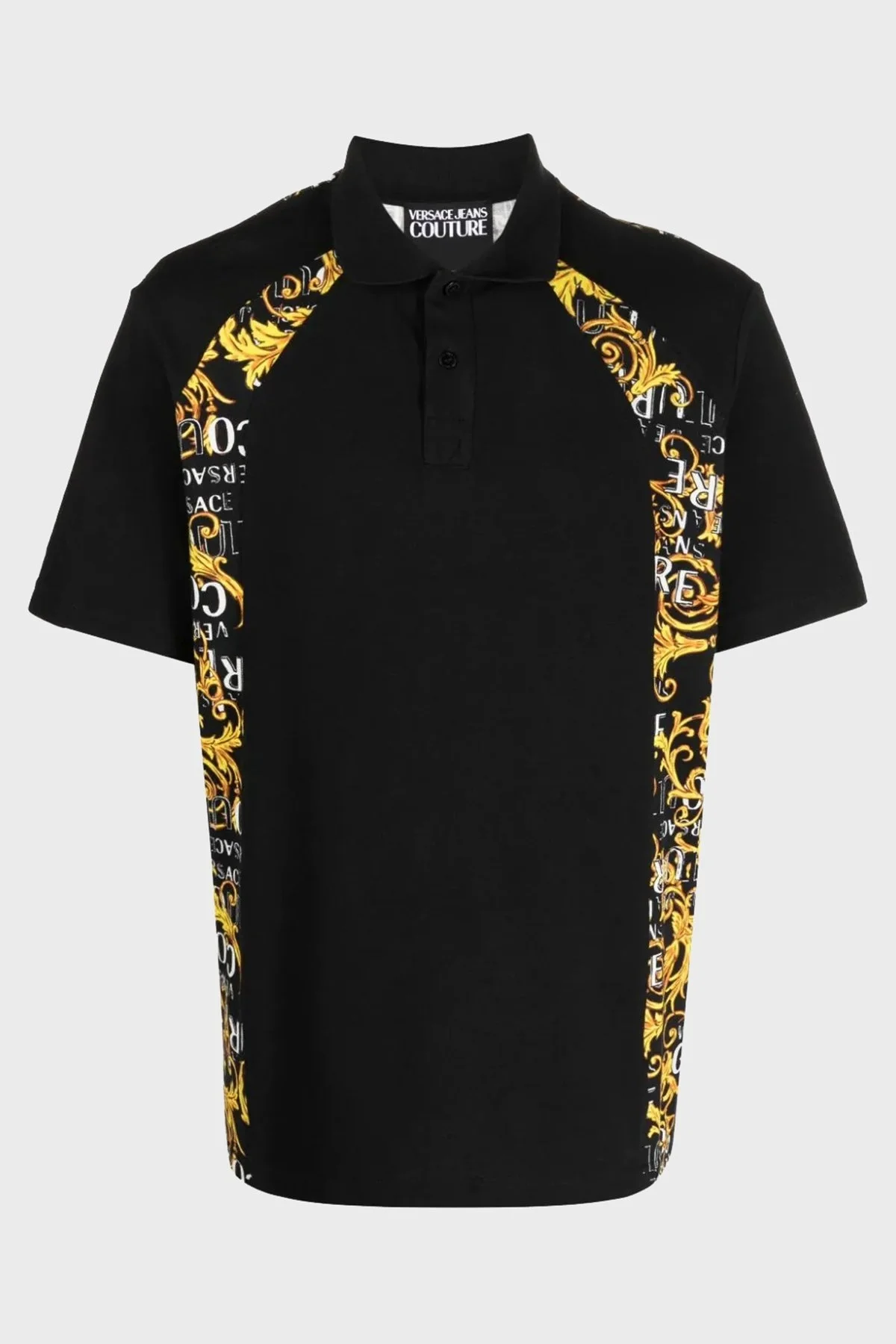 Versace Jeans Couture Pamuklu Düğmeli Erkek Polo Yaka T Shirt 74GAG613 JS149 G89 SİYAH - 5