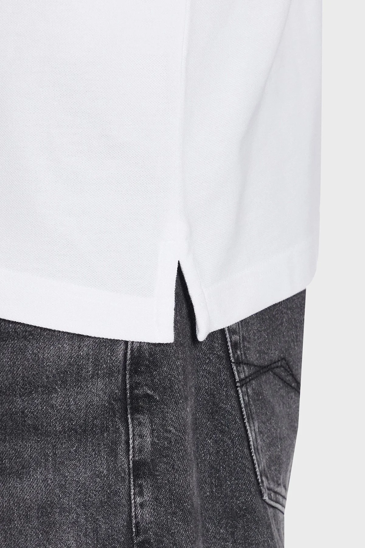 Versace Jeans Couture Pamuklu Düğmeli Erkek Polo Yaka T Shirt 74GAGT02 CJ01T 003 BEYAZ - 4