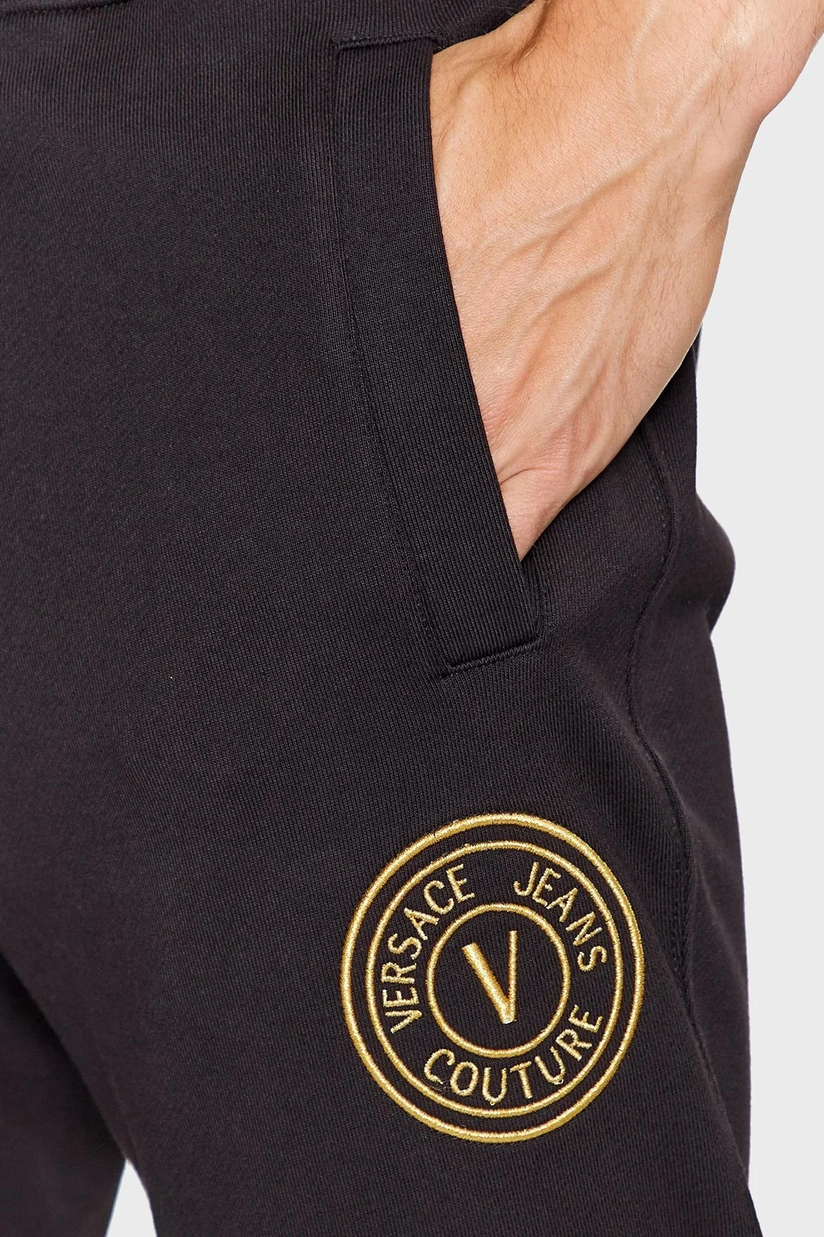 Versace Jeans Couture Pamuklu Jogger Spor Erkek Pantolon 75GAAT06 CF06T G89 SİYAH - 4