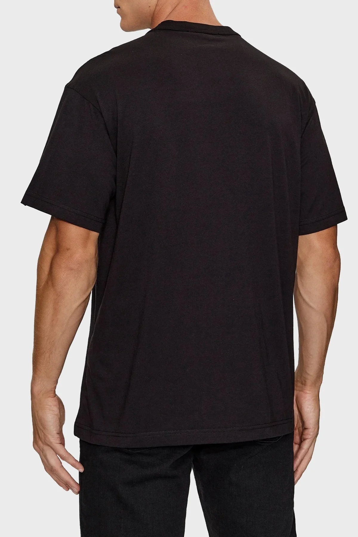 Versace Jeans Couture Pamuklu Oversize Erkek T Shirt 75GAHT05 CJ00T G89 SİYAH - 2