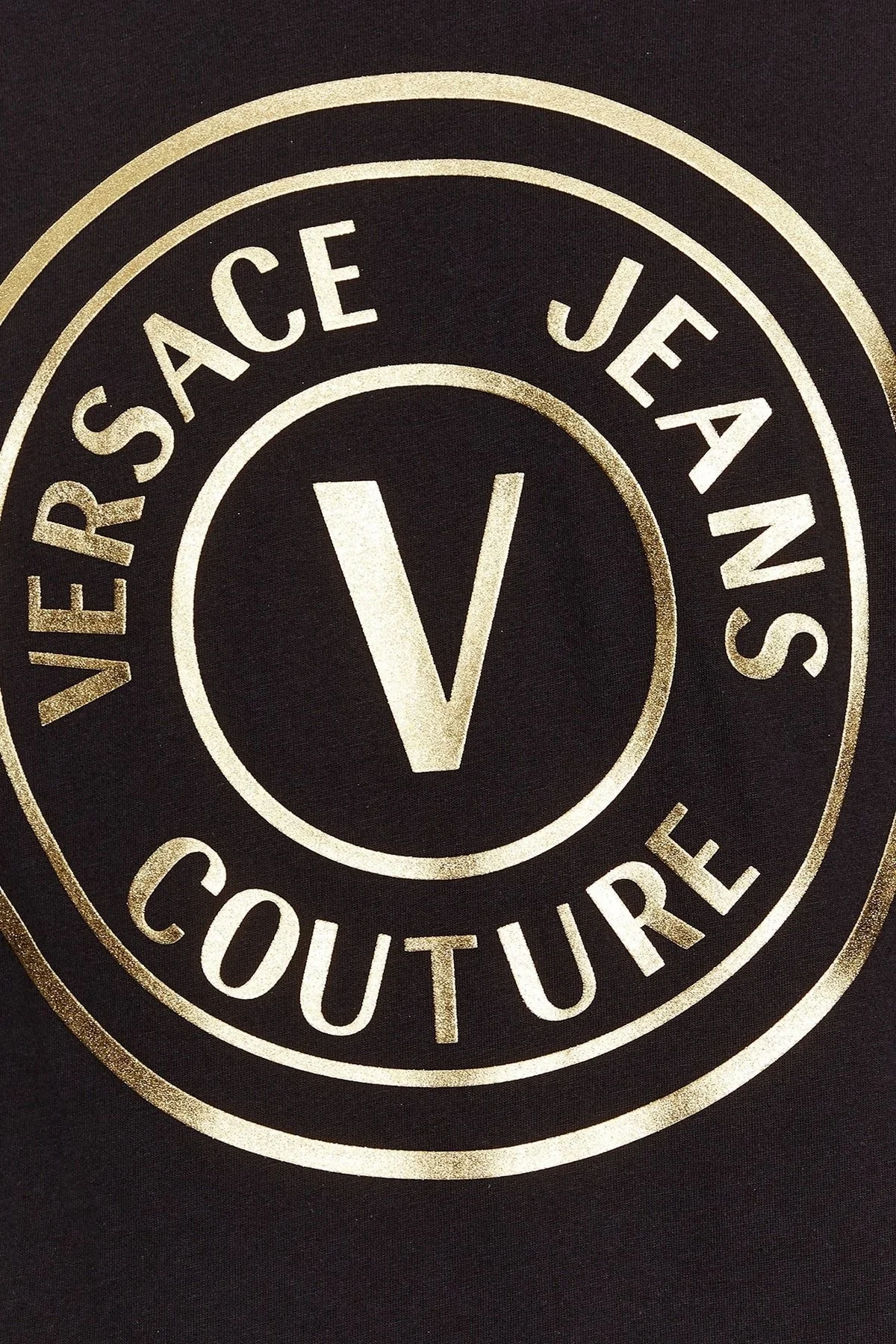 Versace Jeans Couture Pamuklu Oversize Erkek T Shirt 75GAHT05 CJ00T G89 SİYAH - 4