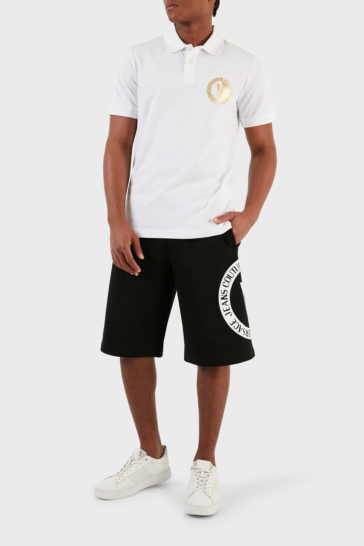 Versace Jeans Couture Pamuklu Regular Fit Cepli Erkek Short 74GADI03 CF00I 899 SİYAH - 7