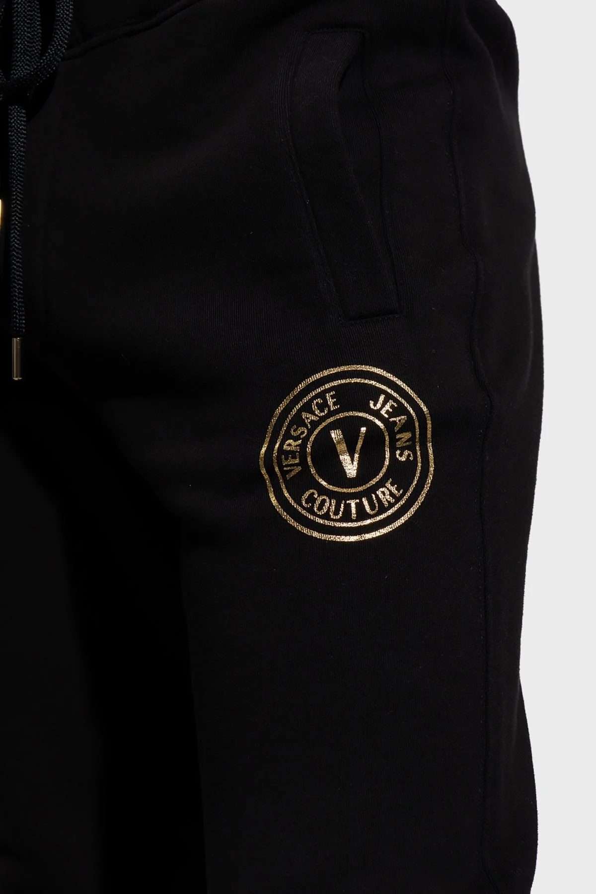 Versace Jeans Couture Pamuklu Regular Fit Cepli Jogger Spor Erkek Pantolon 73GAAT06 CF00T G89 SİYAH - 4