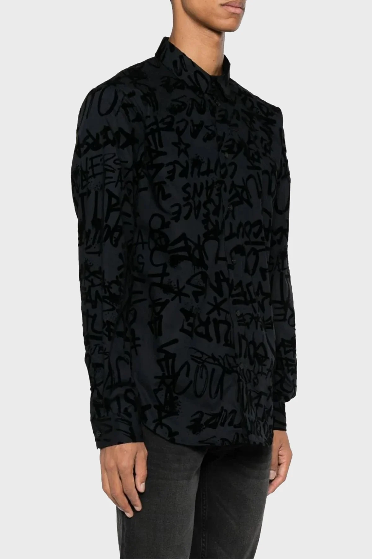 Versace Jeans Couture Pamuklu Regular Fit Erkek Gömlek 75GAL2S0 NS303 899 SİYAH - 1