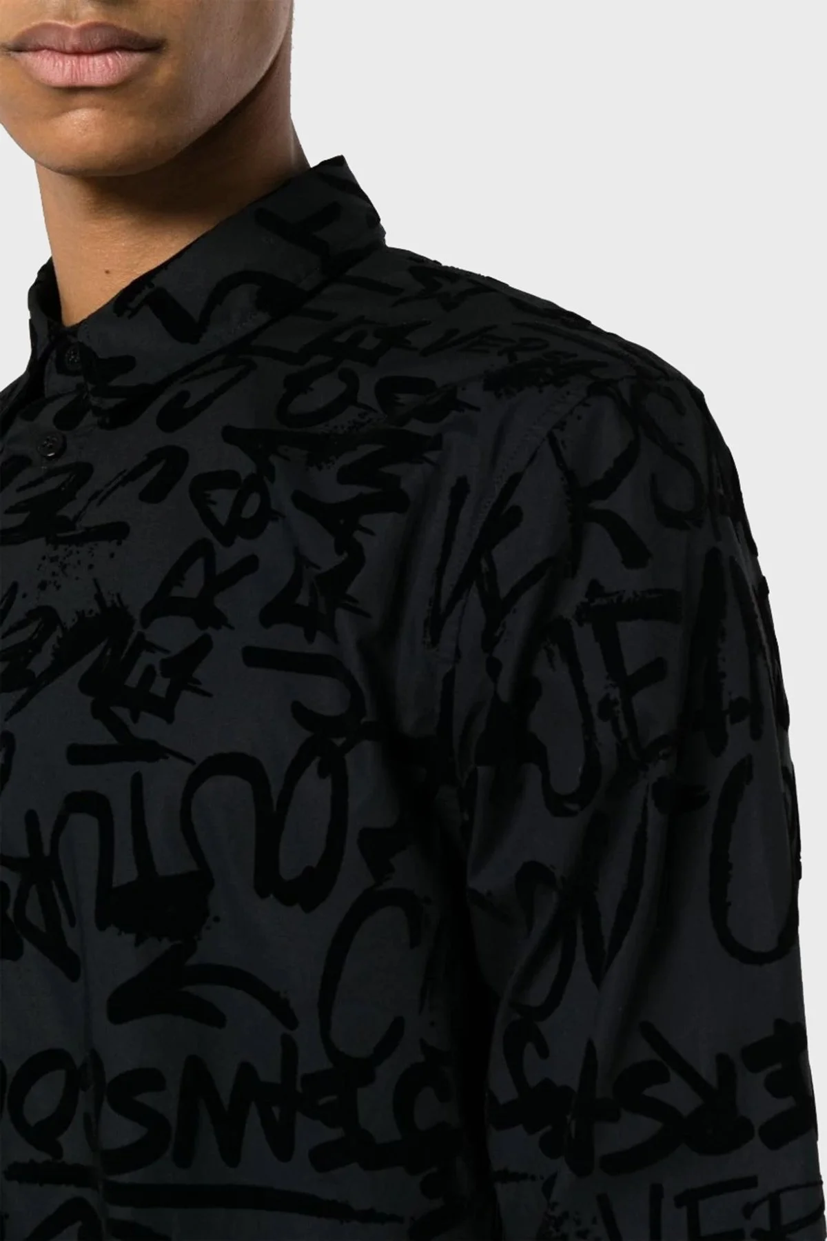 Versace Jeans Couture Pamuklu Regular Fit Erkek Gömlek 75GAL2S0 NS303 899 SİYAH - 4