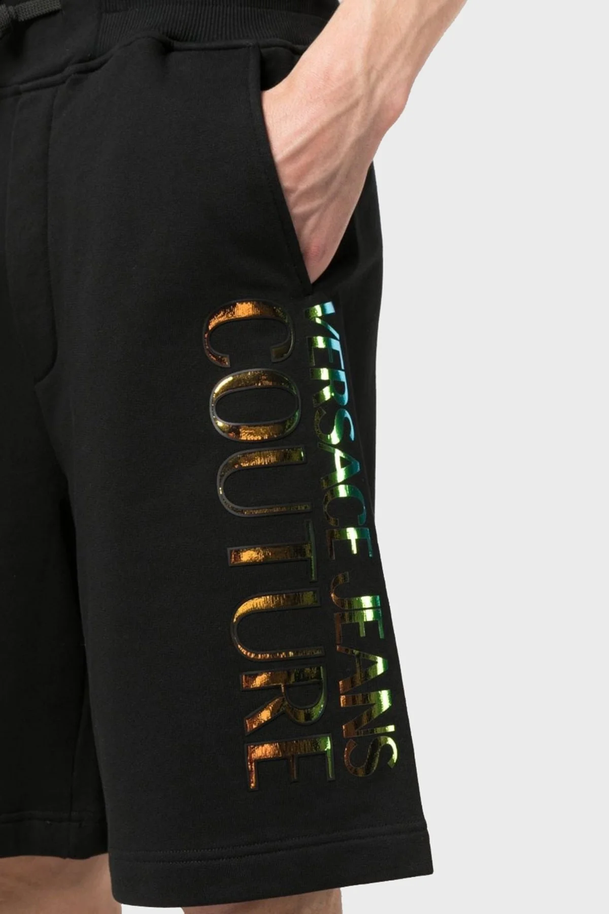 Versace Jeans Couture Pamuklu Regular Fit Erkek Short 74GADG06 CF01G G89 SİYAH - 4