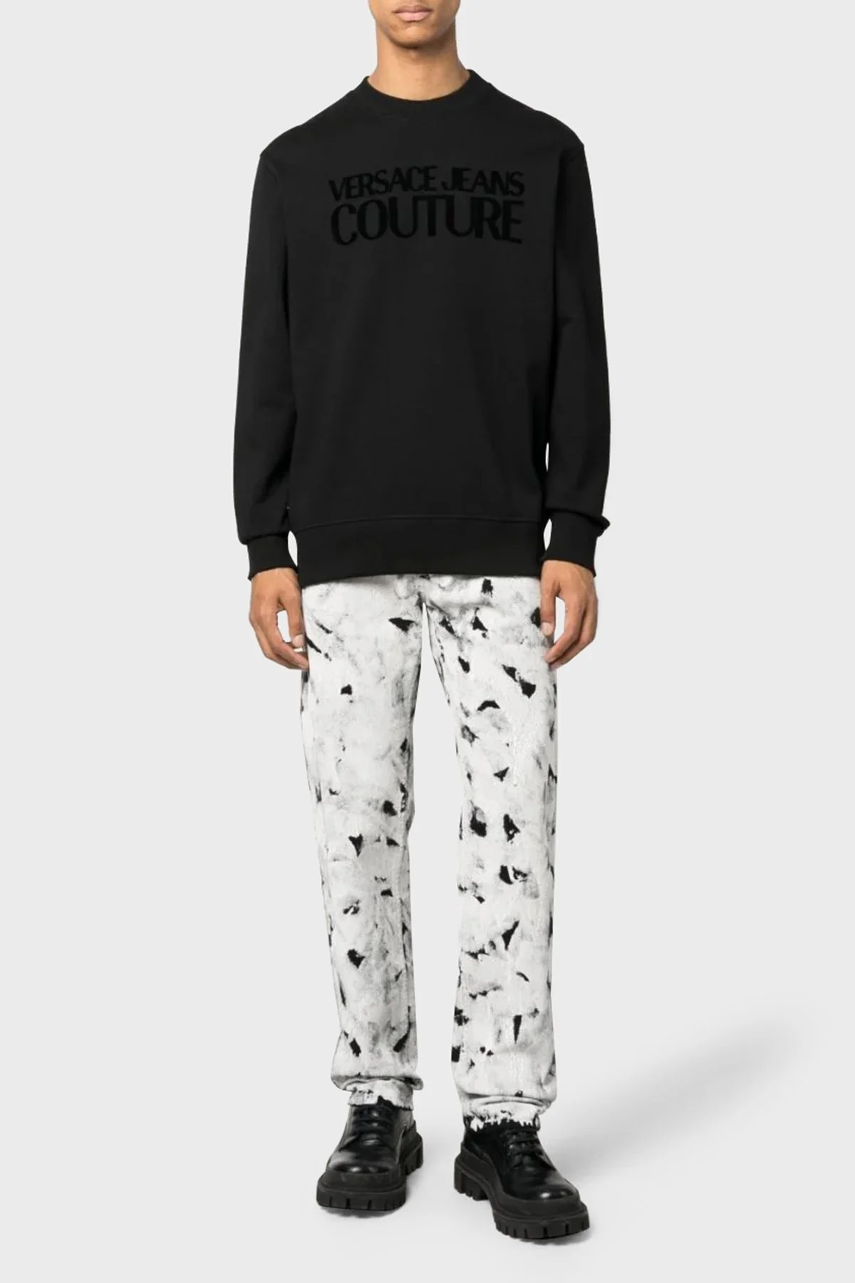 Versace Jeans Couture Pamuklu Regular Fit Erkek Sweat 75GAIT03 CF06T 899 SİYAH - 3