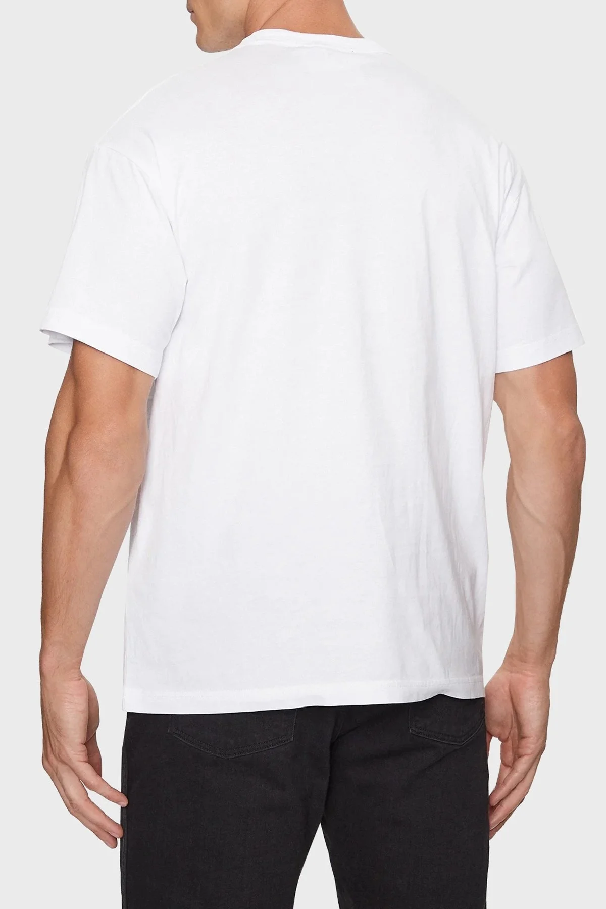 Versace Jeans Couture Pamuklu Regular Fit Erkek T Shirt 75GAHG07 CJ00G 003 BEYAZ - 2