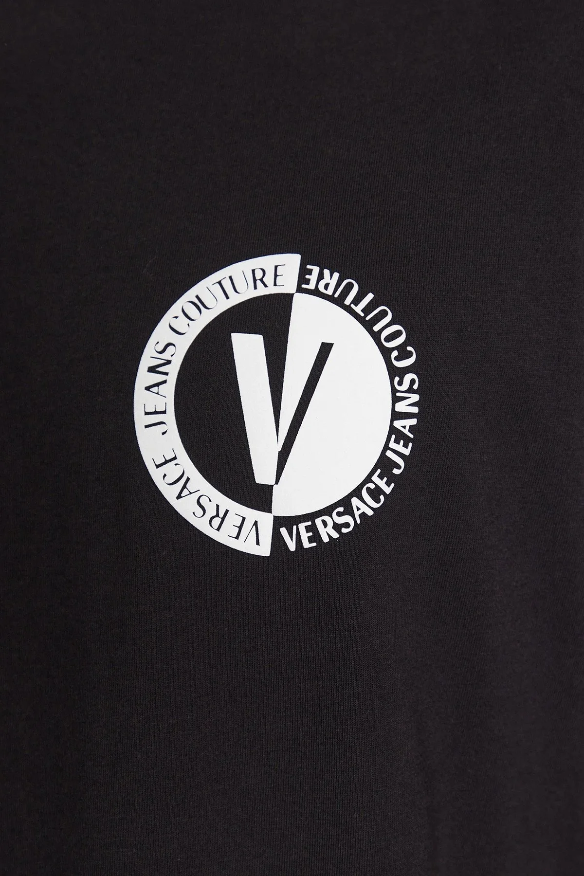 Versace Jeans Couture Pamuklu Regular Fit Erkek T Shirt 75GAHG07 CJ00G 899 SİYAH - 4